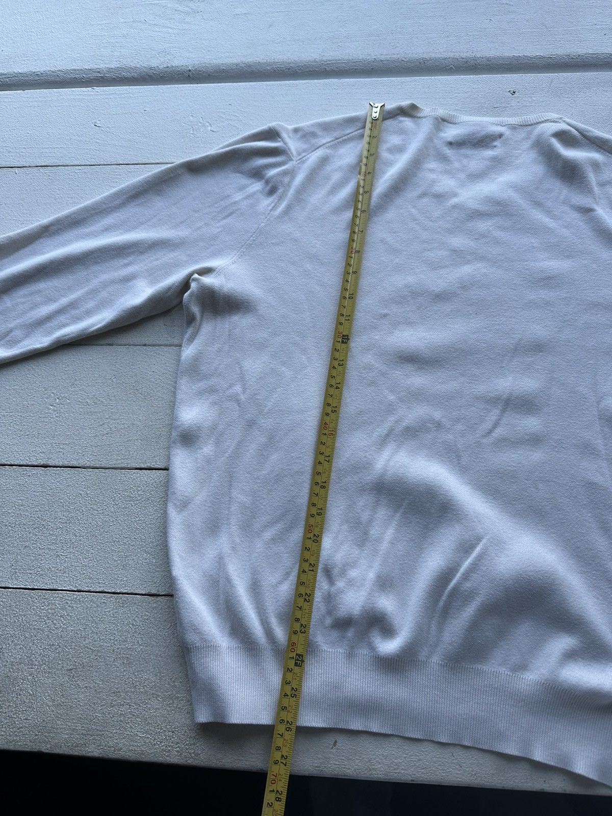Designer × Polo Ralph Lauren × Vintage 🚨RALPH LAUREN POLO SWEATER BLUE LOGO CREAM BEIGE LUXURY Size US L / EU 52-54 / 3 - 9 Thumbnail