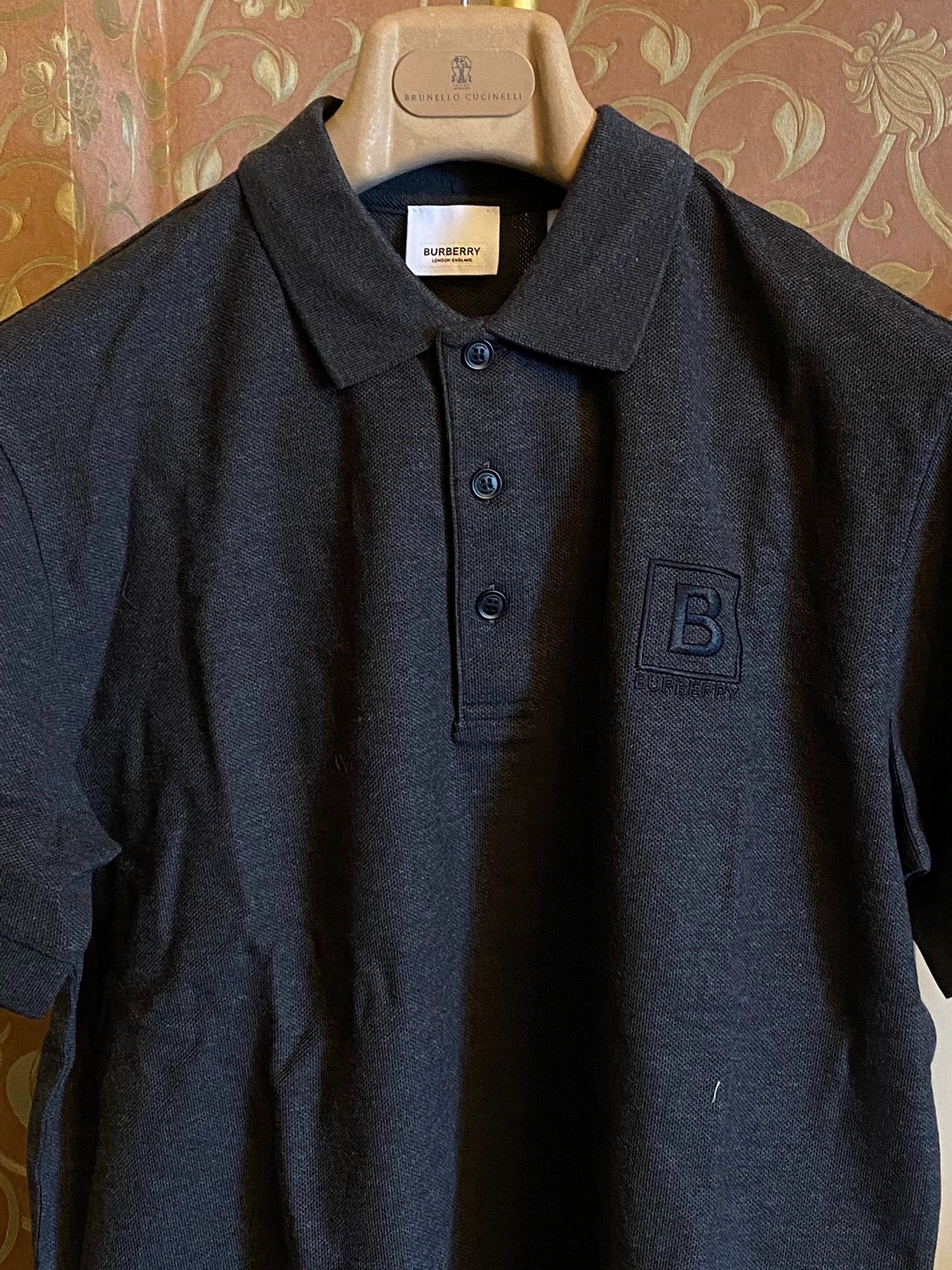 Burberry Burberry Dark Gray B Polo Shirt M Size US M / EU 48-50 / 2 - 2 Thumbnail
