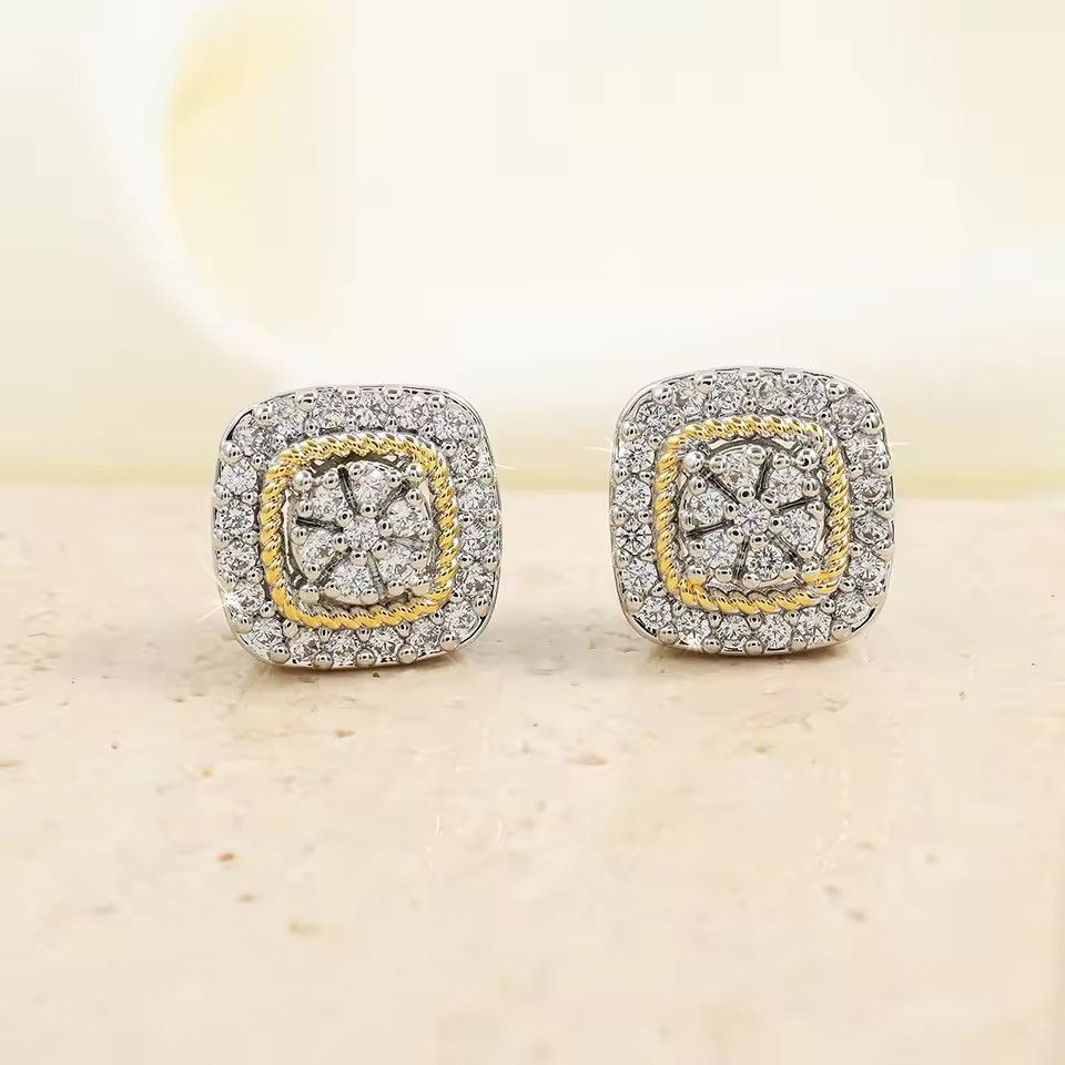 Jewelry Studs earrings cubic zirconia crystals Size ONE SIZE - 2 Thumbnail