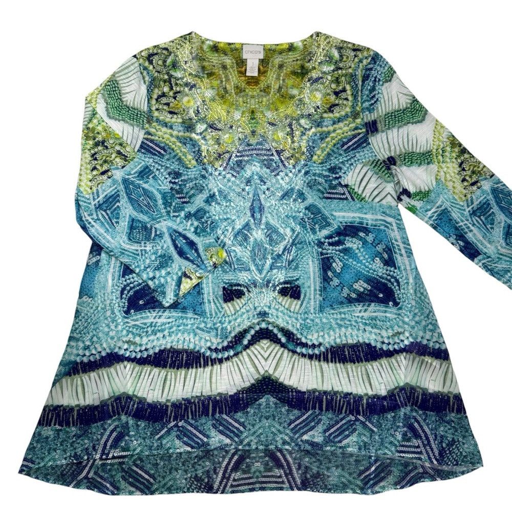 Chicos New Chico's Embroidered Inset Top Size 1 US M Size M / US 6-8 / IT 42-44 - 7 Thumbnail