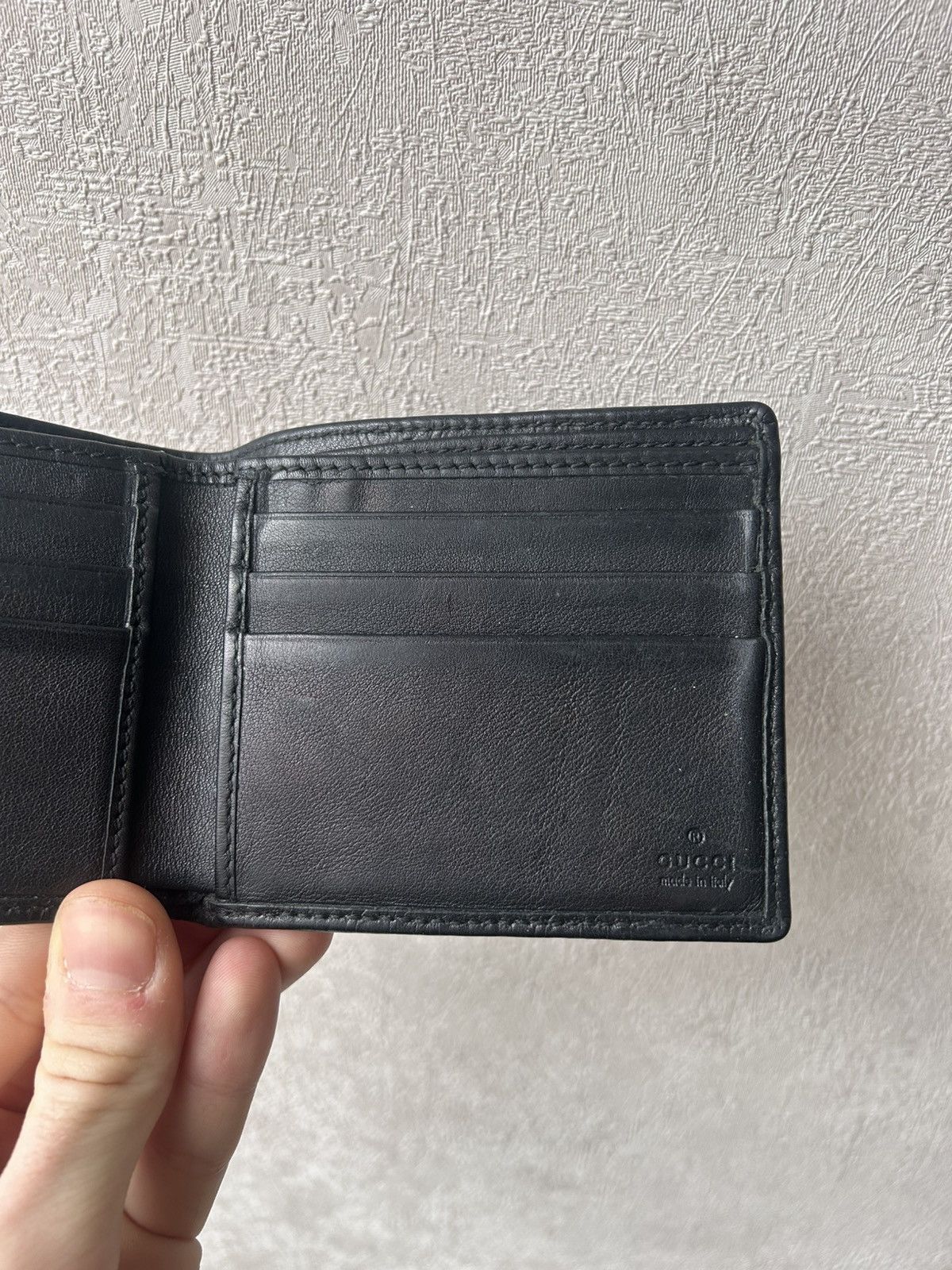 Gucci Gucci Monogram Leather Black Bifold Wallet Size ONE SIZE - 4 Thumbnail