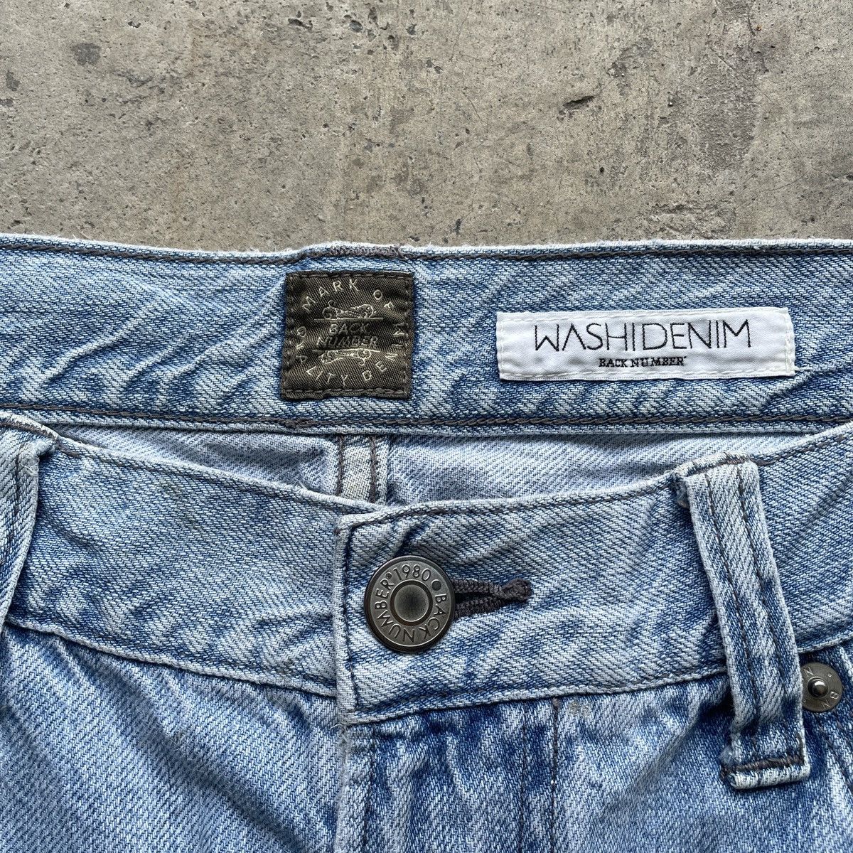 Japanese Brand Vintage Back Number Wash Denim Faded Jeans Pants W34 Size US 34 / EU 50 - 5 Thumbnail
