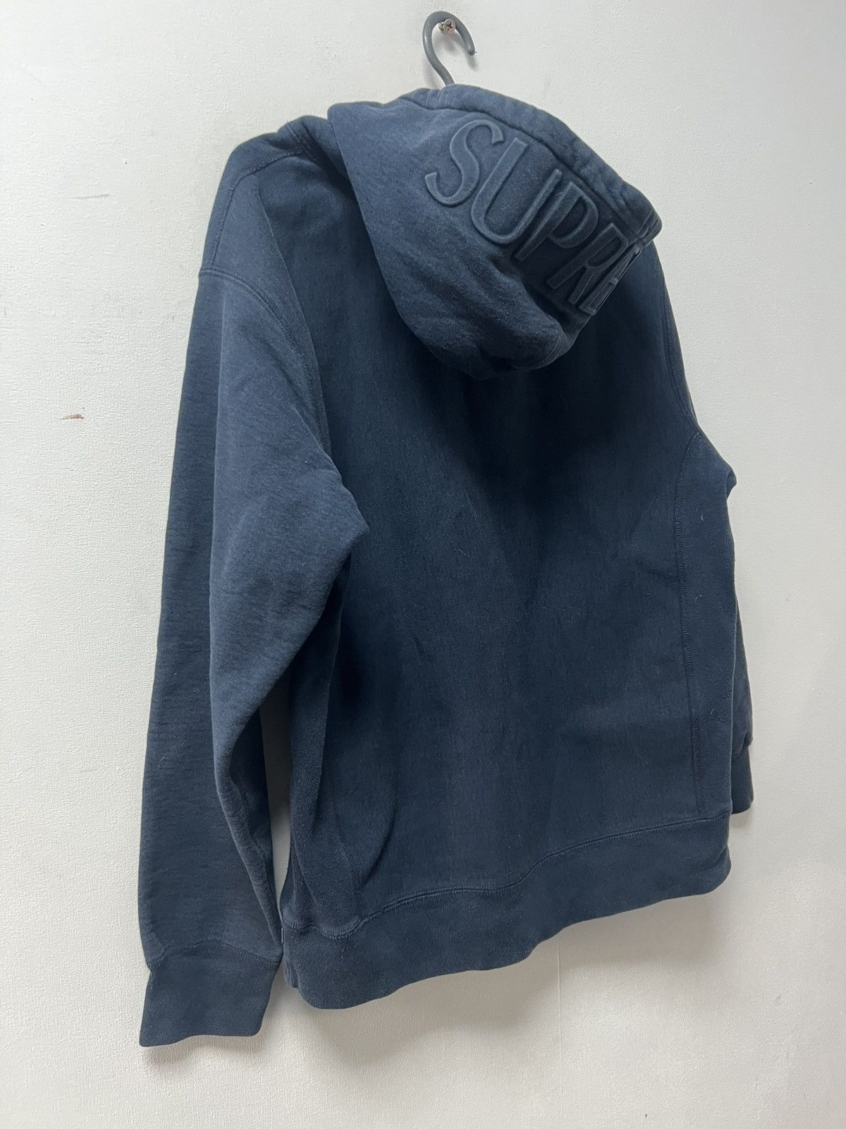Supreme Supreme Zip Hoodie Big Logo Navy Blue Mens Size L Size US L / EU 52-54 / 3 - 15 Thumbnail