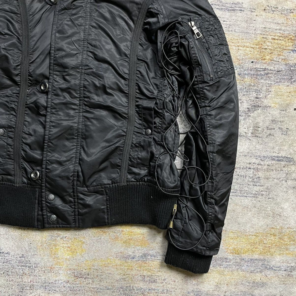 14th Addiction Back vintage bondage side lace fur bomber jacket vkei style Size US S / EU 44-46 / 1 - 4 Thumbnail
