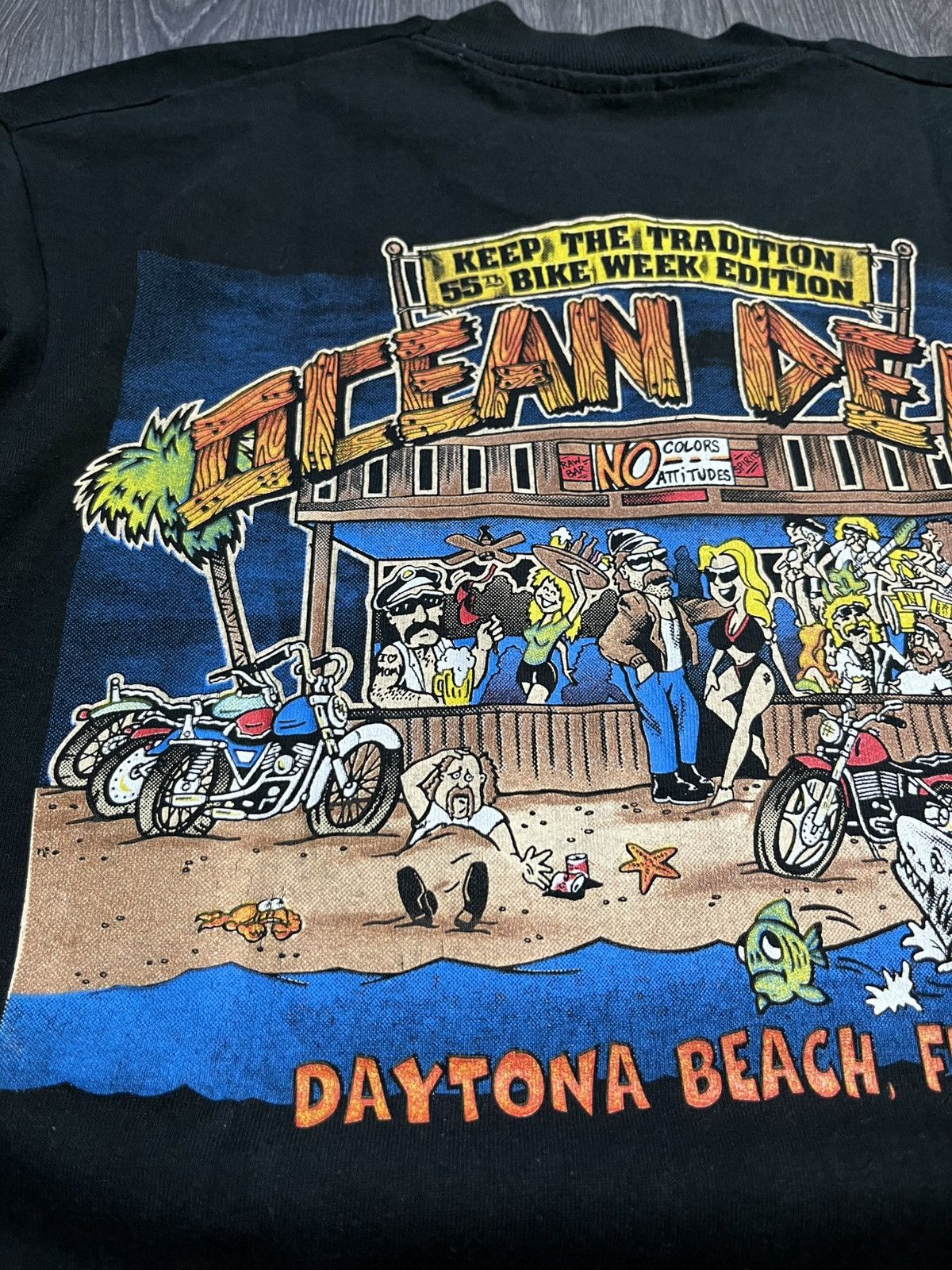 Fruit Of The Loom 1996 Daytona Bike Week Ocean Deck Pocket Tee Single Stitch L Size US L / EU 52-54 / 3 - 3 Thumbnail
