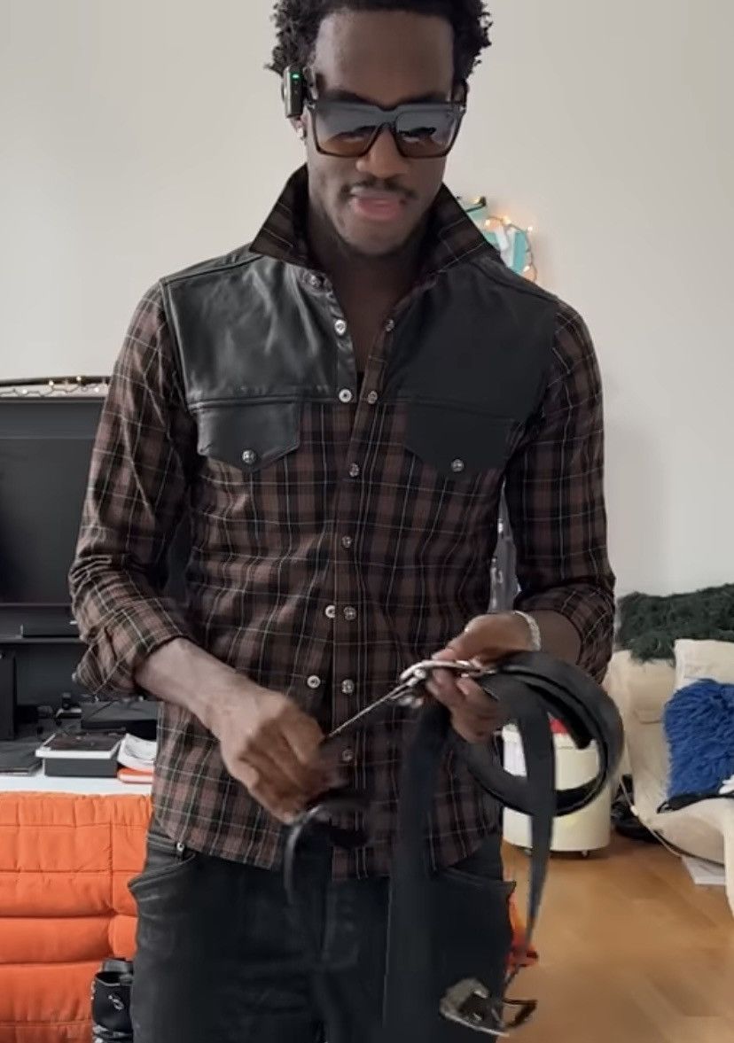 Chrome Hearts Wisdom Kaye Leather Cross Patch Flannel