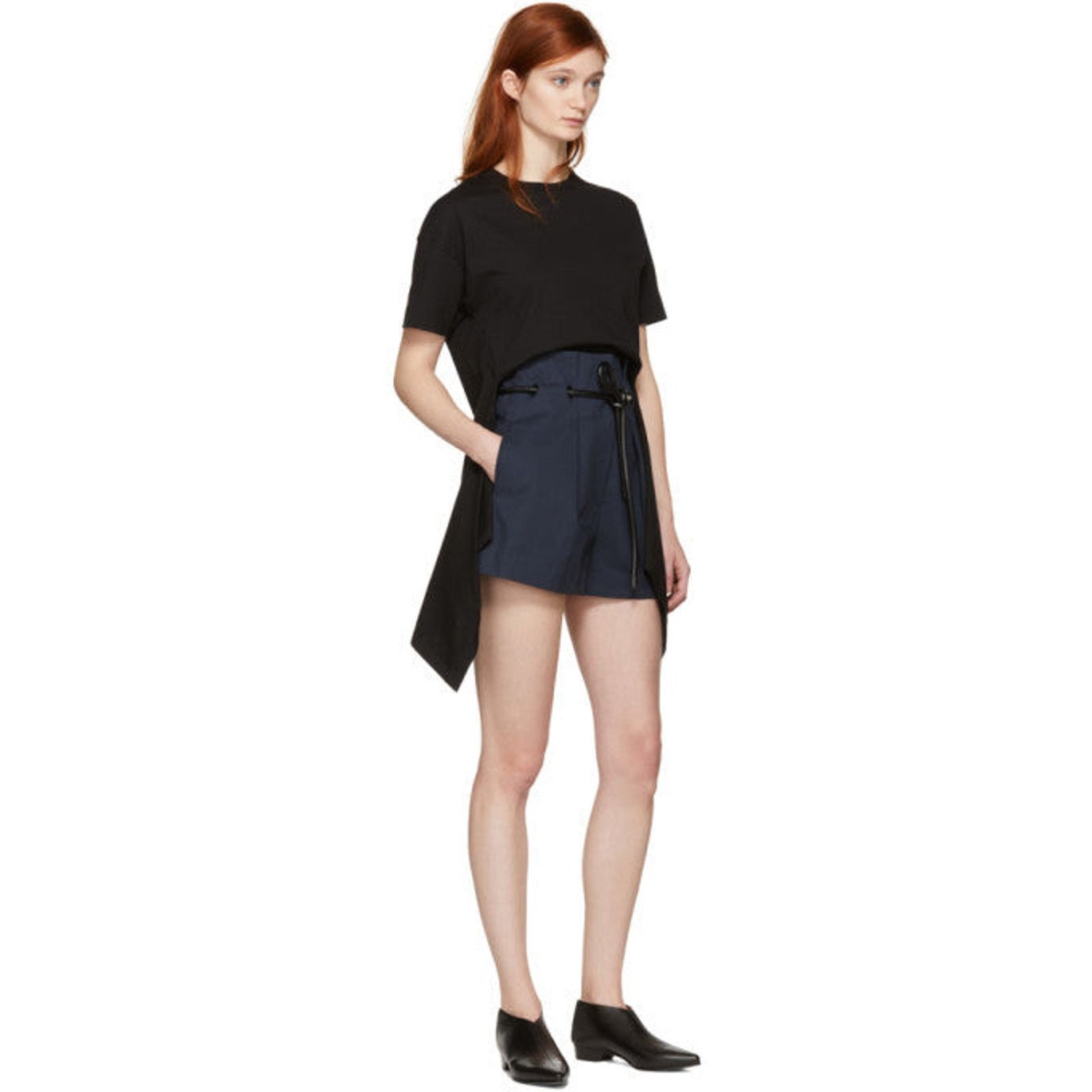 Cedric Charlier Cedric Charlier Elongated Hem Tee - Black Size M / US 6-8 / IT 42-44 - 4 Thumbnail