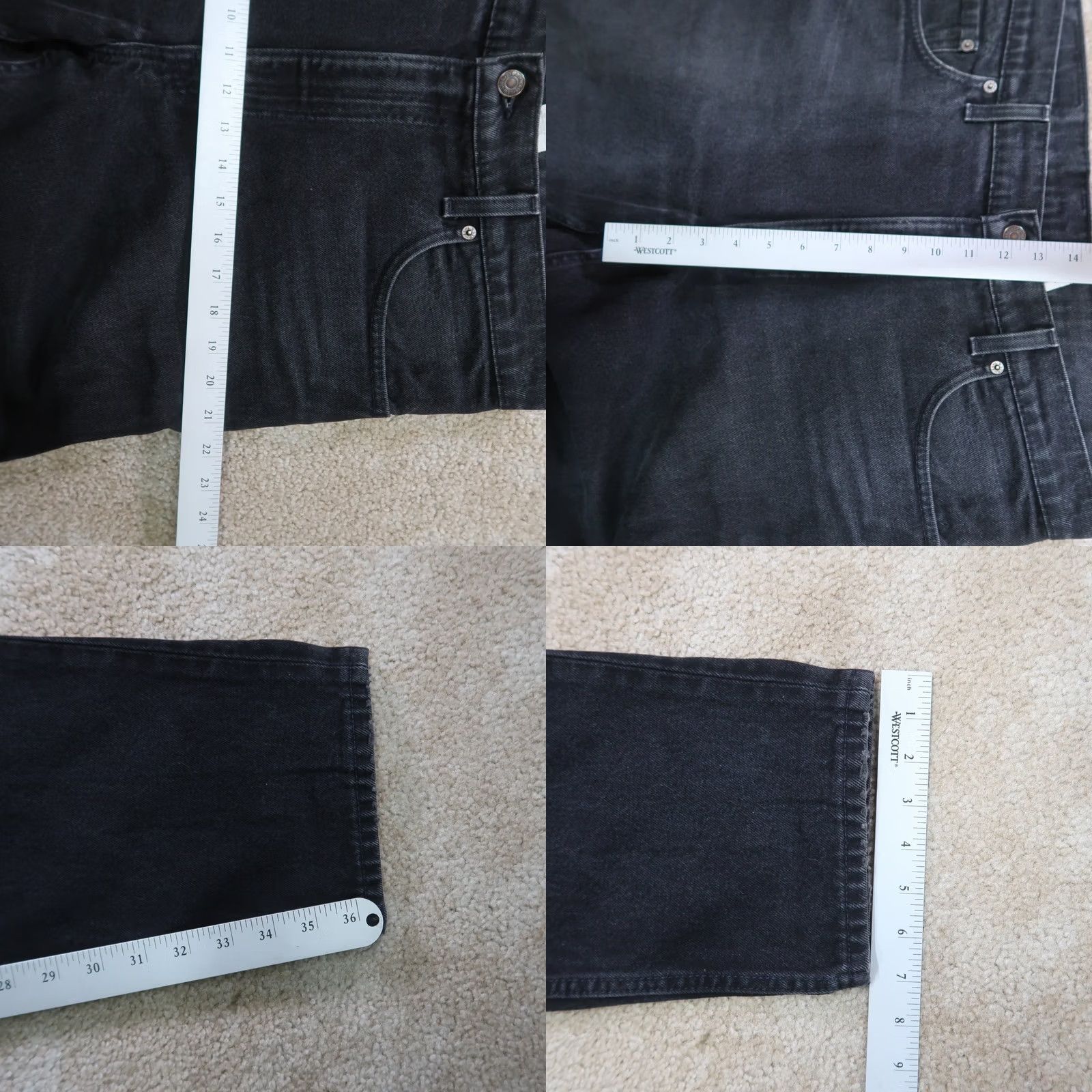 Levi's VINTAGE Levi's 550 Jeans Mens 36x36 Black Denim Relaxed Taper 5-Pocket Made in USA 1990s Size US 36 / EU 52 - 9 Thumbnail