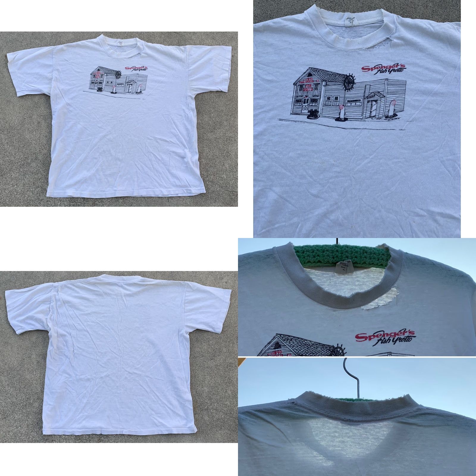 Vintage VINTAGE Belton Spengers Fish Grotto t shirt Short Sleeve White Cotton XL Mens Graphic Tee Vintage Sportswear/Beach 90s Size US XL / EU 56 / 4 - 9 Thumbnail