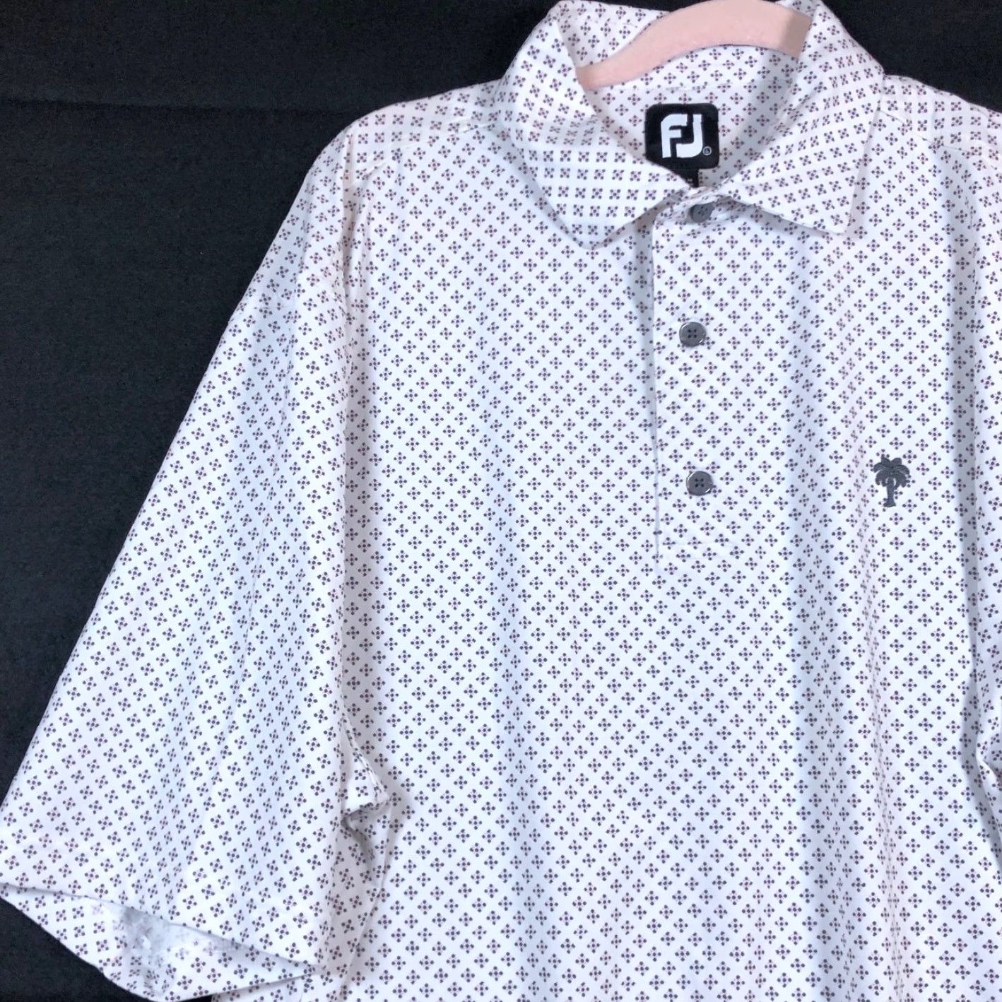 Footjoy FootJoy Mens Polo Shirt White Gray Pink Golf Quick Dry Stretch Large Size L Regular Short Sleeve Button Down Collar Mens Clothing Sports Polo Size US L / EU 52-54 / 3 - 4 Thumbnail