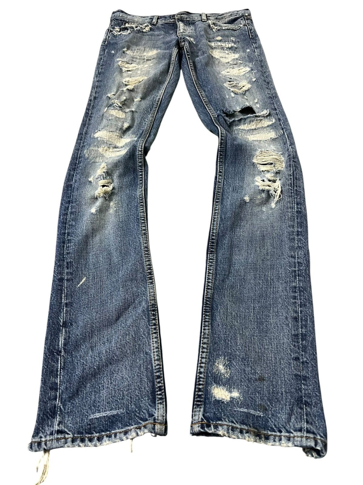 If Six Was Nine Distressed Ralph Lauren Dungarees Low Rise Sick Jean Size US 30 / EU 46 - 1 Thumbnail