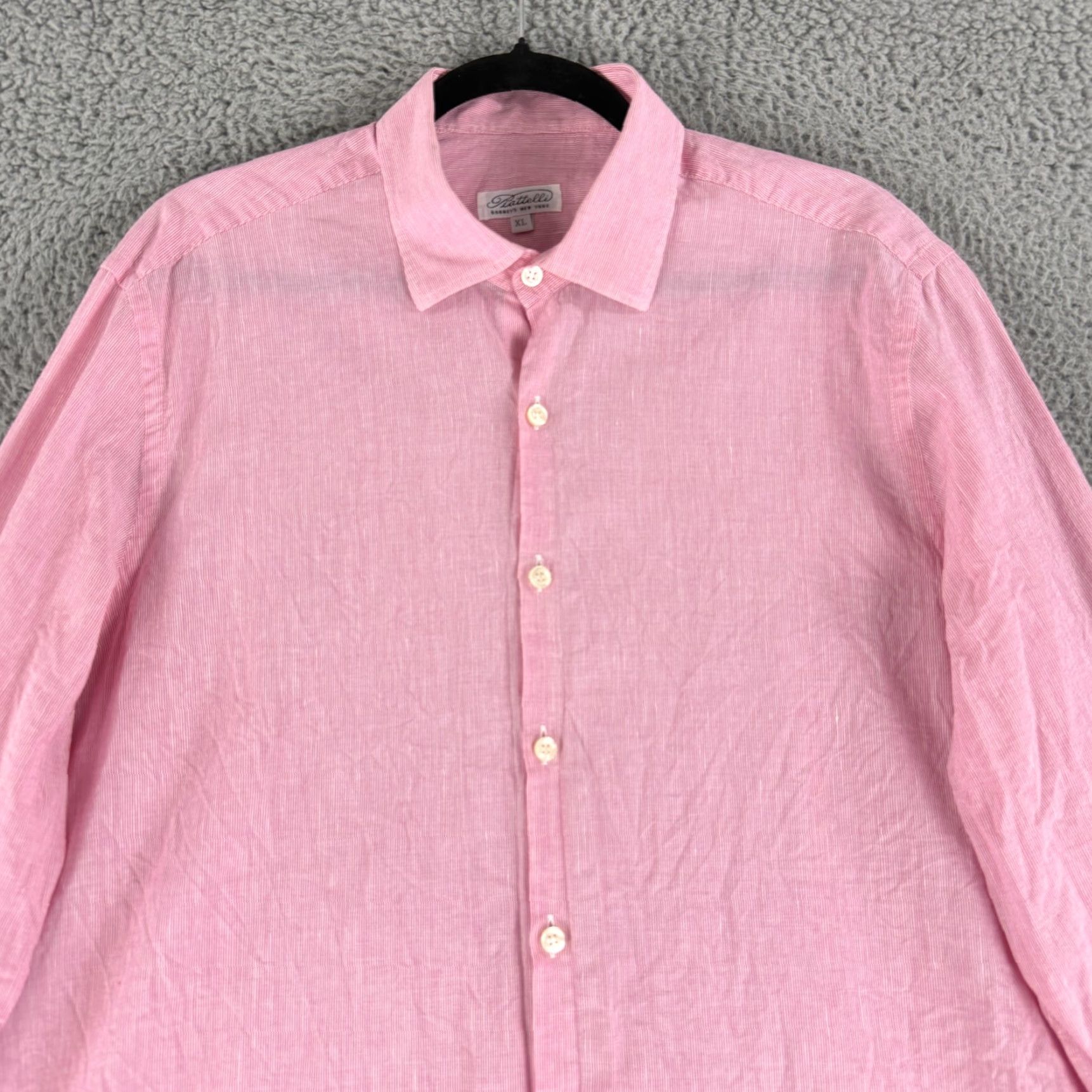 ELLIATT Piattelli Barneys New York Button-Up Shirt Mens Size XL Pink Cotton Linen LS Size US XL / EU 56 / 4 - 2 Thumbnail