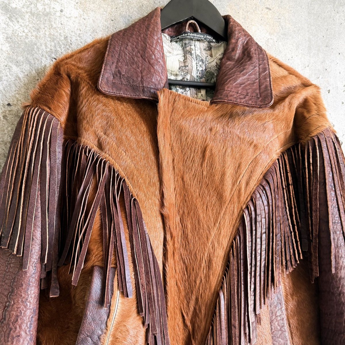 Vintage 1/1 VINTAGE Leather Pony Hair Western Fringe Rider Jacket Size US M / EU 48-50 / 2 - 8 Thumbnail