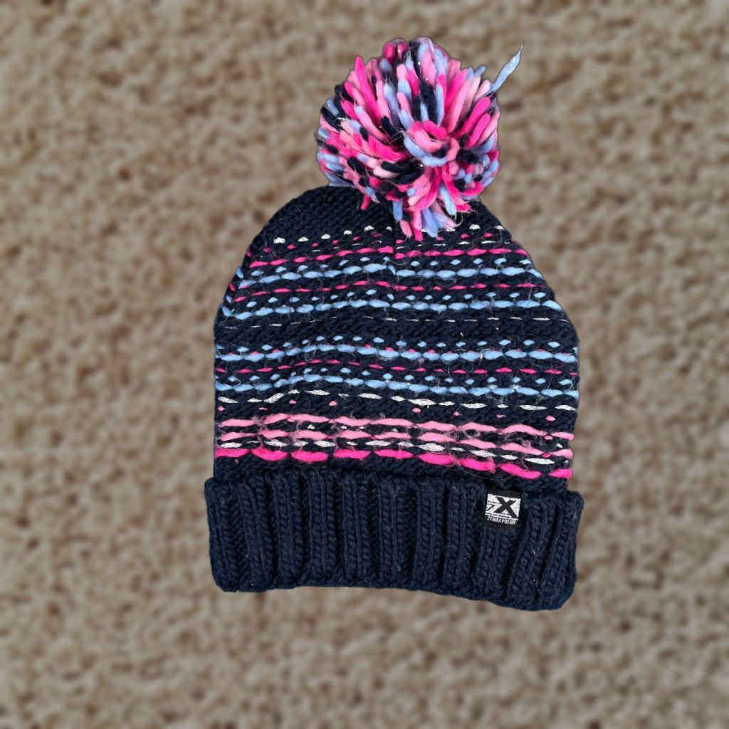 ZeroXposur ZeroXposur Beanie Toque Women L Pink Knit Acrylic Beanie Hat Womens Winter Fall Ski Outdoors Adjustable Lightweight Pattern Striped 90s? Size ONE SIZE - 1 Thumbnail