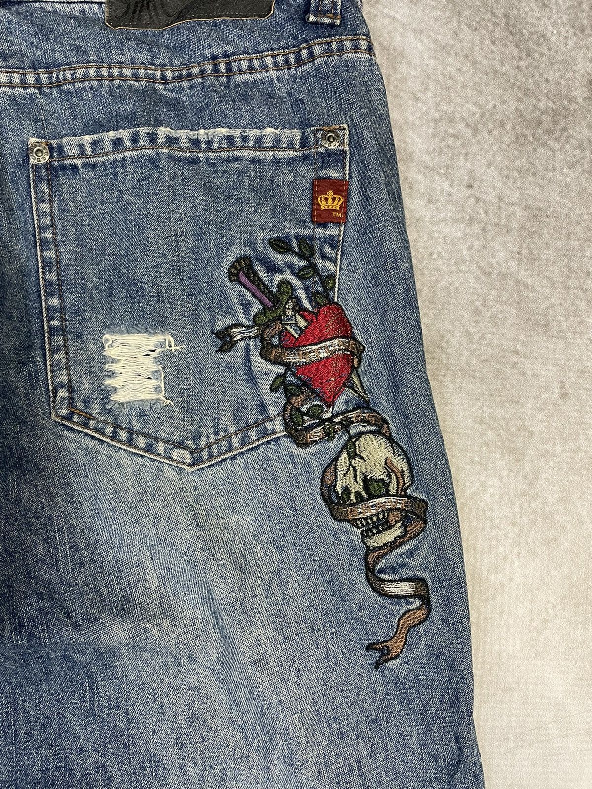 14th Addiction Custom Culture 🇯🇵 Flare 'Tattoo' Embroidered Jeans Size US 29 - 9 Thumbnail