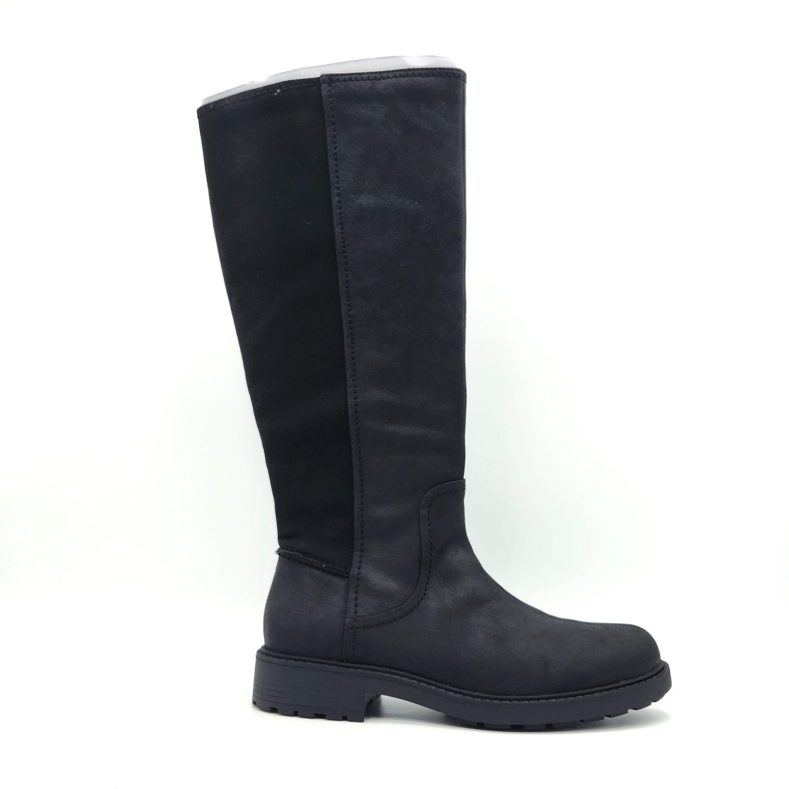 image of Clarks Women Black Leather Casual Riding Boots Size Us 11