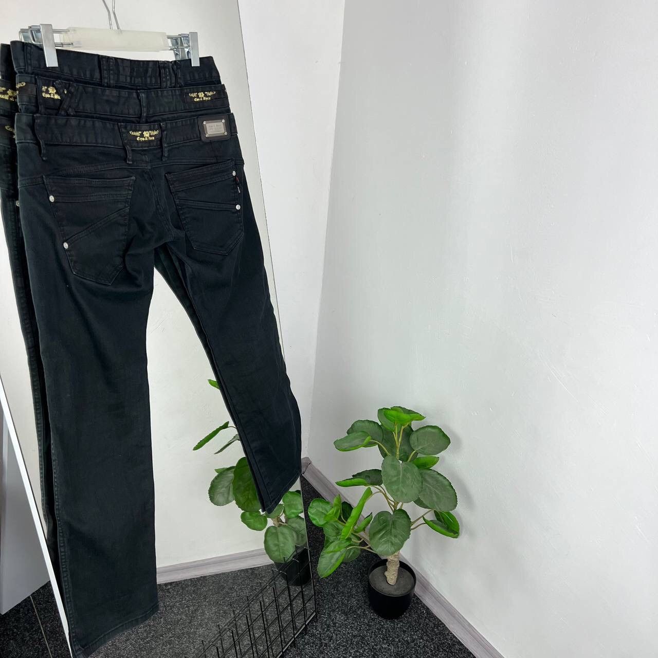 Japanese Brand Rare Pants Cipo Baxx Black Jeans Baggy Slim Rap Distressed Size US 33 - 2 Thumbnail