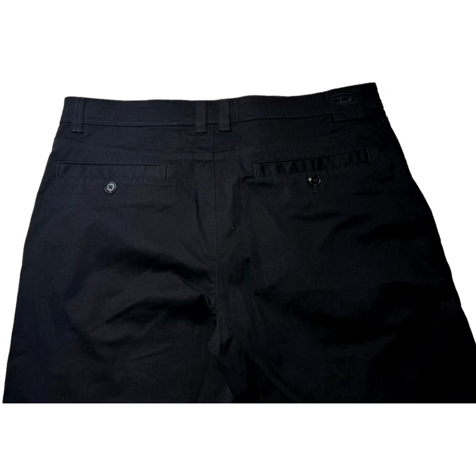 Diesel Diesel Pants for Men – Black Cotton Rayon Blend Slim Fit Chino SIZE 54 Casual Wear, 30 in Inseam, 33 in Waist, Logo Accents, Regular, 3P Size US 38 / EU 54 - 3 Thumbnail