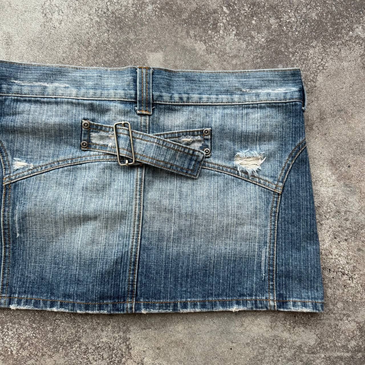 20471120 × Japanese Brand Amazing Vintage Washed Mini Skirt Size 32" / US 10 / IT 46 - 8 Thumbnail