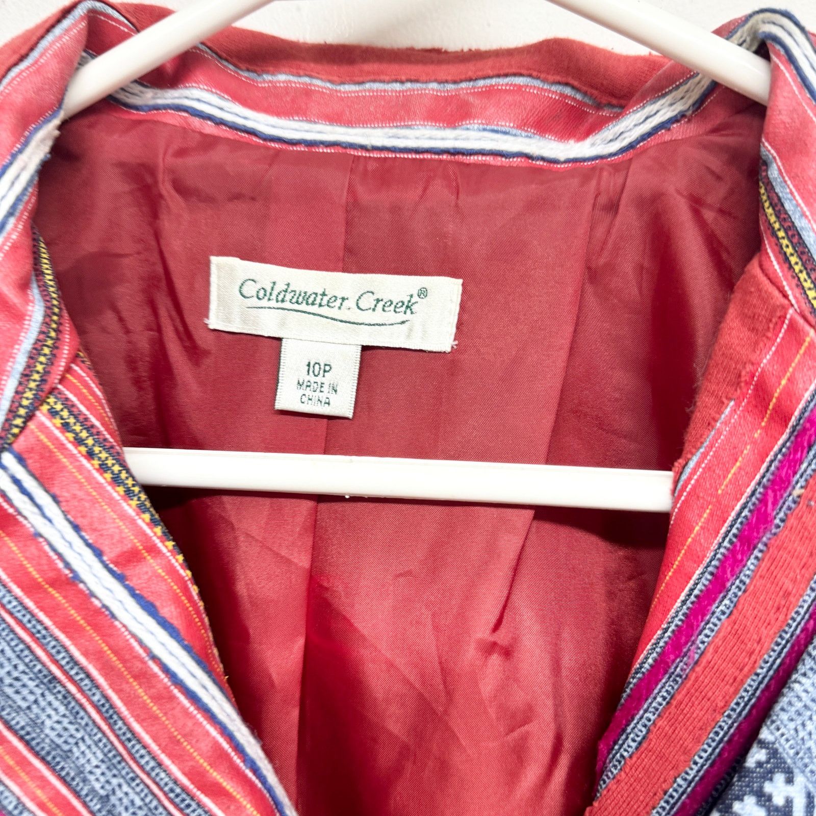 Coldwater Creek Coldwater Creek Blazer Jacket Boho Denim Artsy Multi 10P Size L / US 10 / IT 46 - 2 Thumbnail