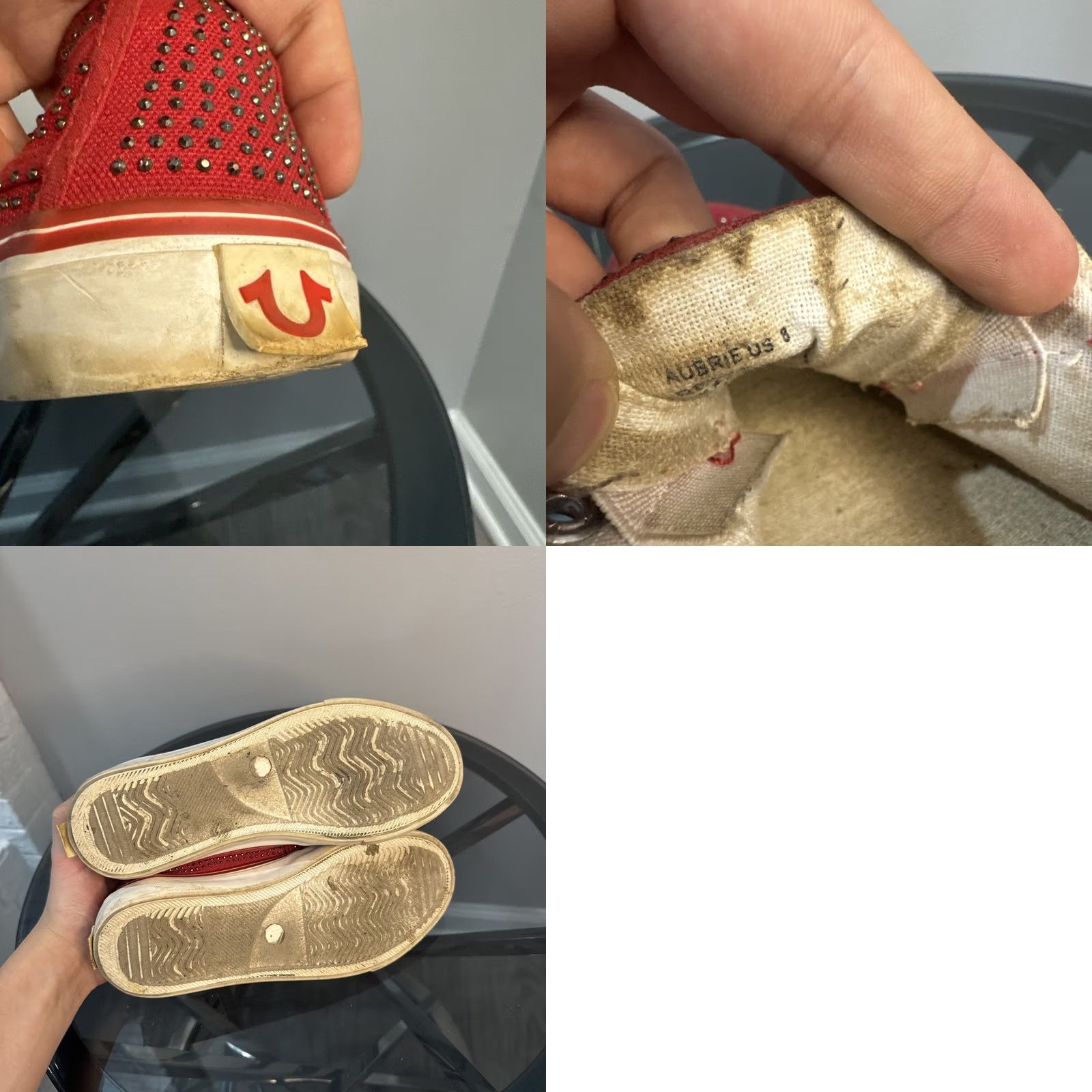 True Religion VINTAGE True Religion Sneakers Woman Red Size 8 Rhinestone-Studded Canvas Slip-On Shoes Women Sneaker 8 Red Womens Size US 8 / IT 38 - 9 Thumbnail