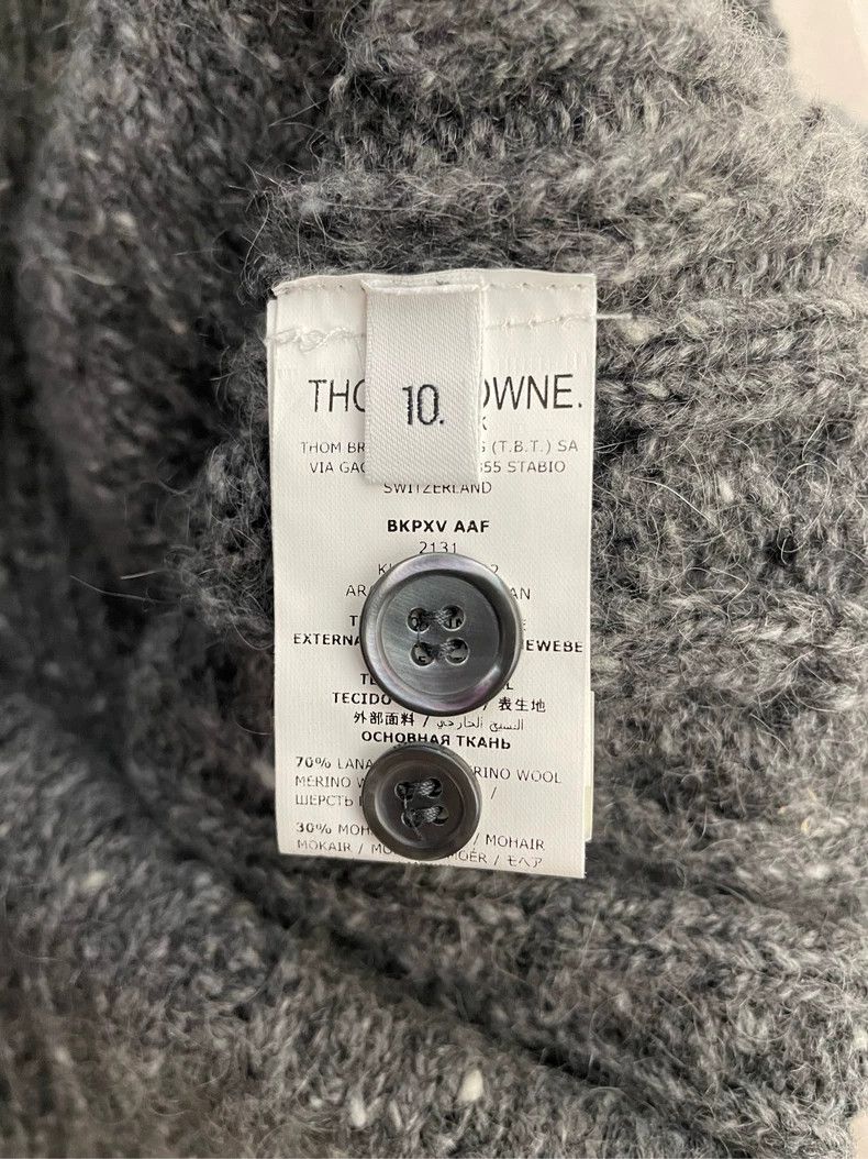 Thom Browne Thom browne Size 10 Gray four-striped wool horsehair cardi Size XL / US 12-14 / IT 48-50 - 6 Thumbnail