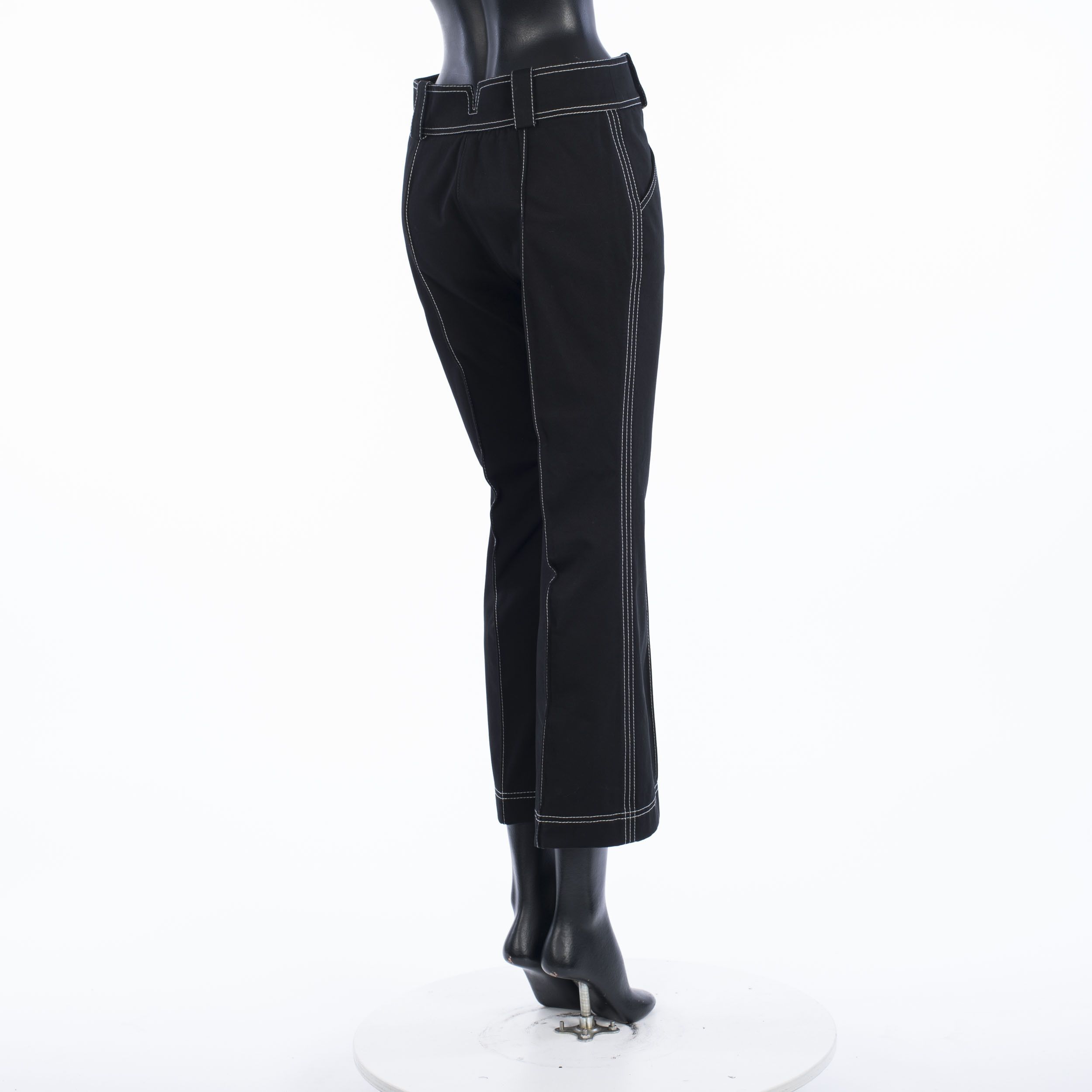 Fendi Pants In Black Cotton With Contrasting Stitch Detailing Size 27" / US 4 / IT 40 - 6 Thumbnail