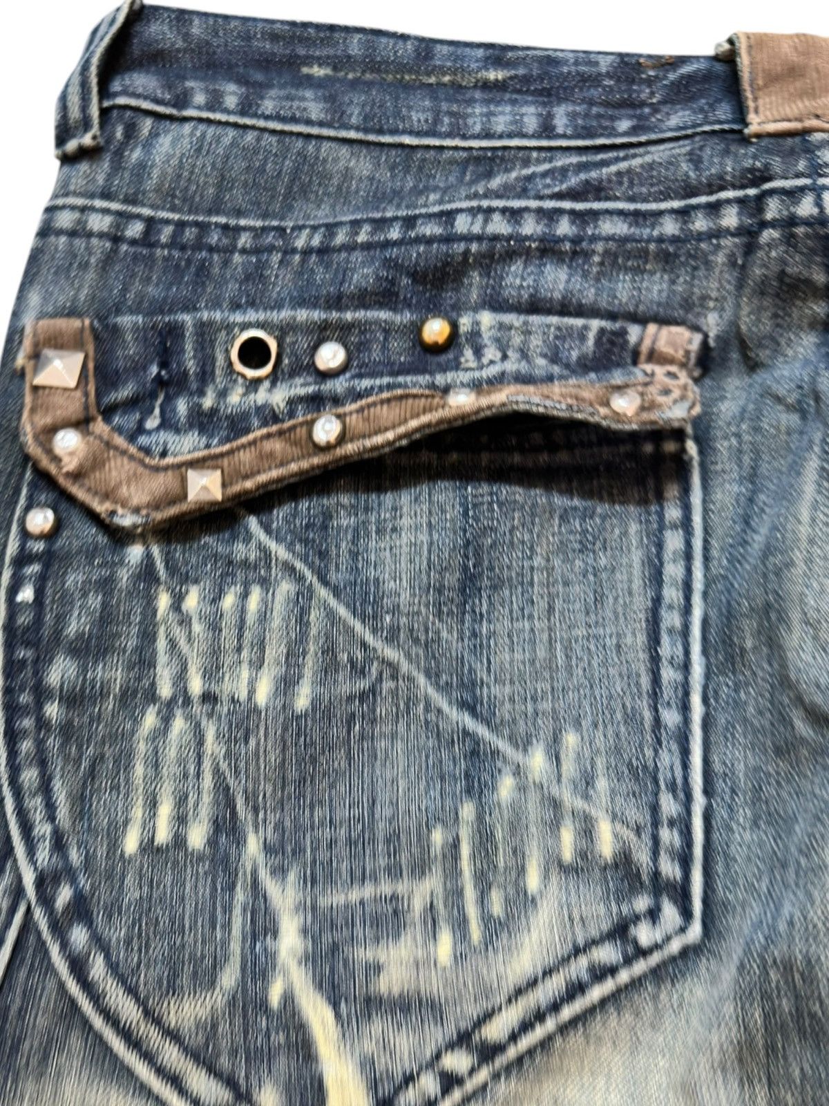 Tornado Mart Vintage T.S.L Jeans Campus Crew Baggy Embellished Poem Denim Size US 31 - 6 Thumbnail