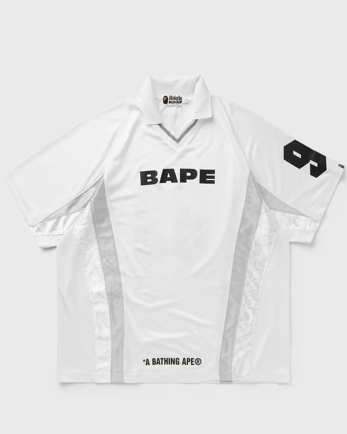 Bape BAPE MULTI LOGO RELAXED FIT SOCCER JERSEY Size US XL / EU 56 / 4 - 1 Thumbnail