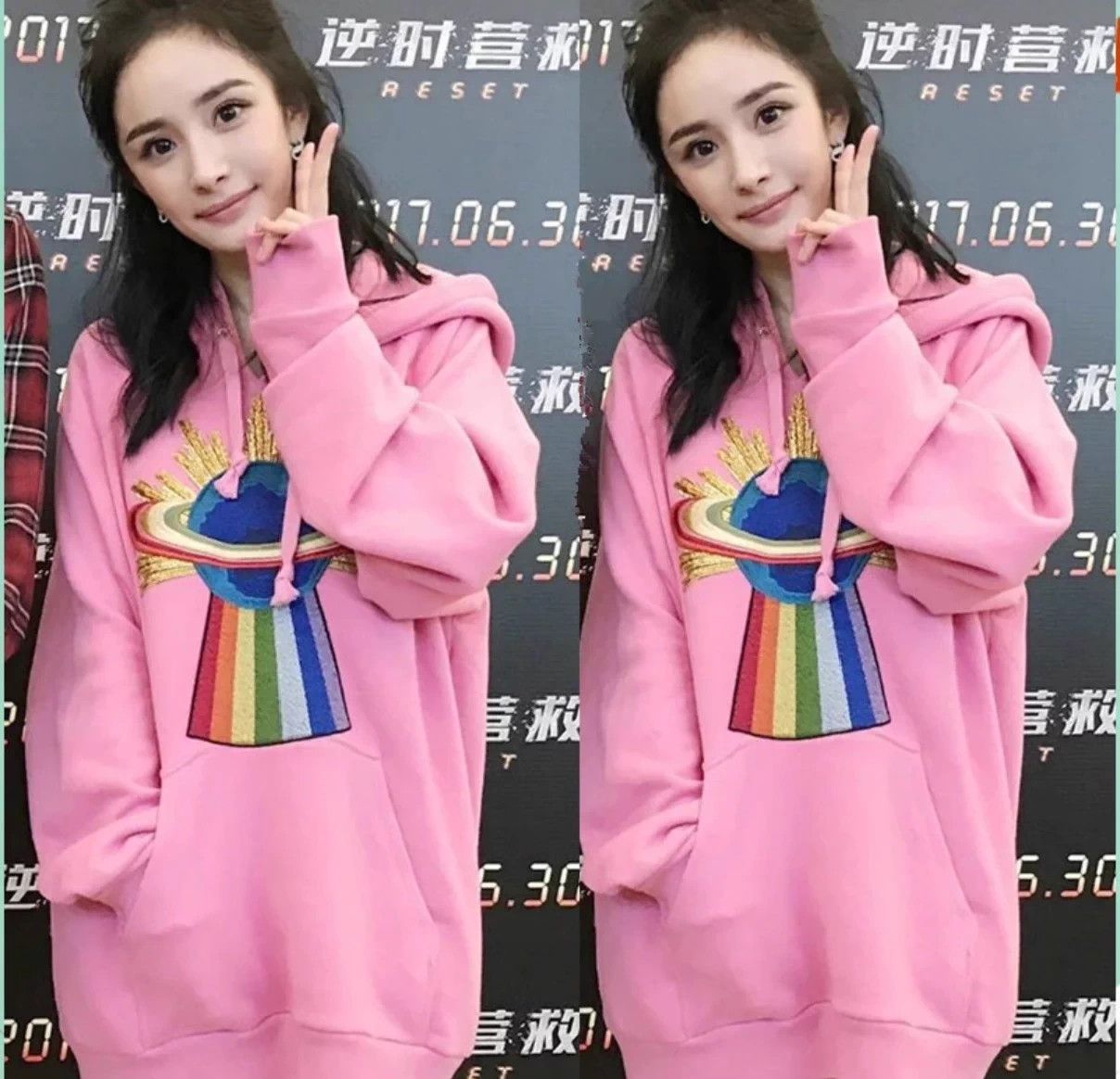 Gucci Gucci Planet Heavy Embroidery Pink Hoodie S Size S / US 4 / IT 40 - 6 Thumbnail