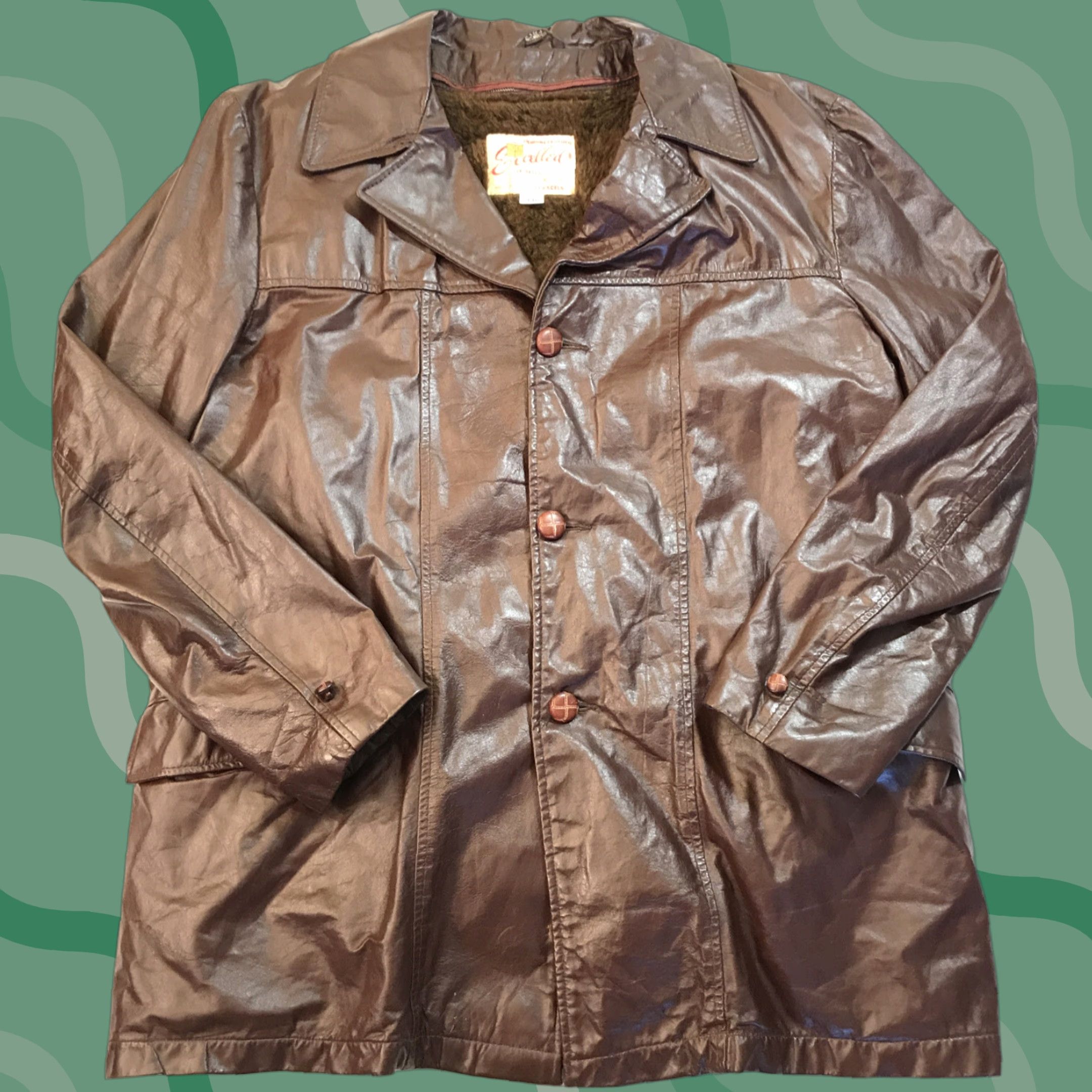 Vintage VINTAGE Excelled Leather Jacket Blazer 70s Brown Sz 44 Mens Size US S / EU 44-46 / 1 - 1 Thumbnail