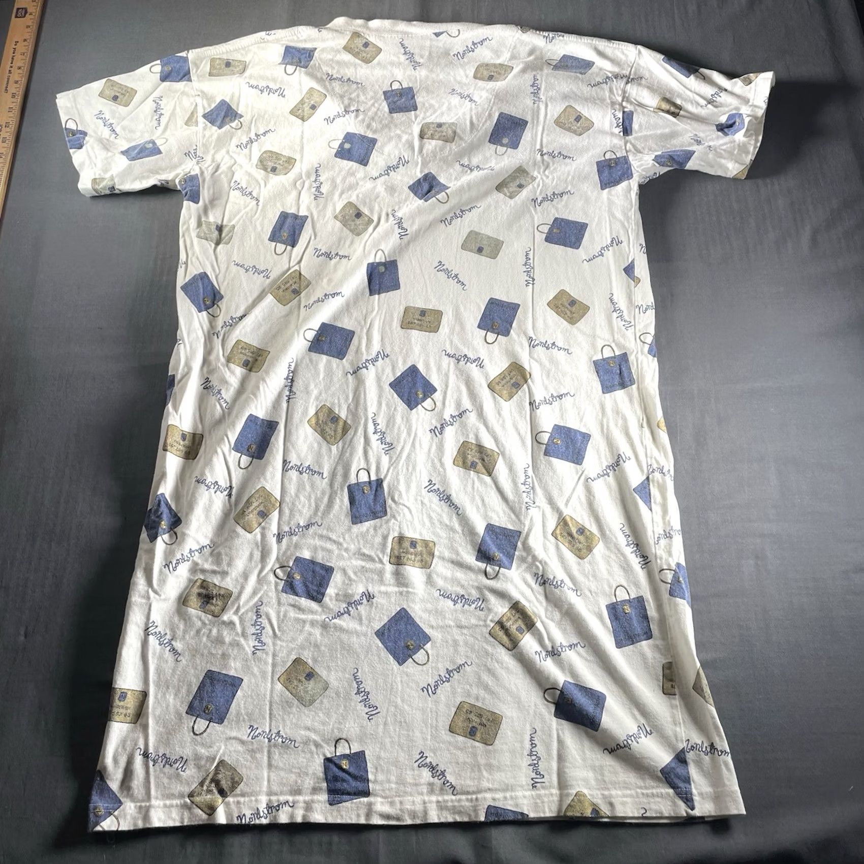 Nordstrom VINTAGE Nordstrom Shirt ONE SIZE Designer Men T-Shirt White Credit Card Design Sleep Shirt Size 44L - 8 Thumbnail