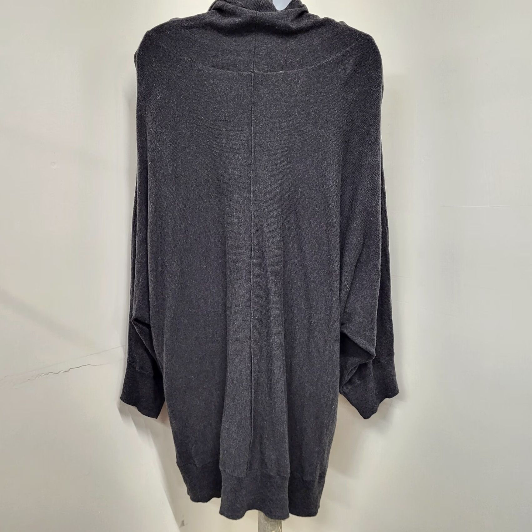 Jones New York Jones New York Sweater Cowl Neck Charcoal Gray 3/4 Sleeve Size 3X Plus Size Knit 100% Cotton Lightweight All Seasons Dolman Sleeve Pullover Size XXL / US 16-18 / IT 52-54 - 3 Thumbnail