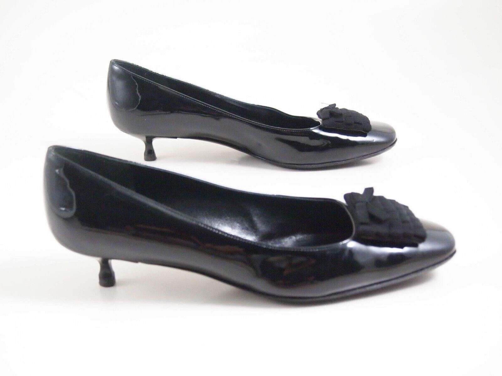 Salvatore Ferragamo Ferragamo Mid Heel Pumps Black Patent Leather US 7.5 EU 38 C Size US 7.5 / IT 37.5 - 6 Thumbnail