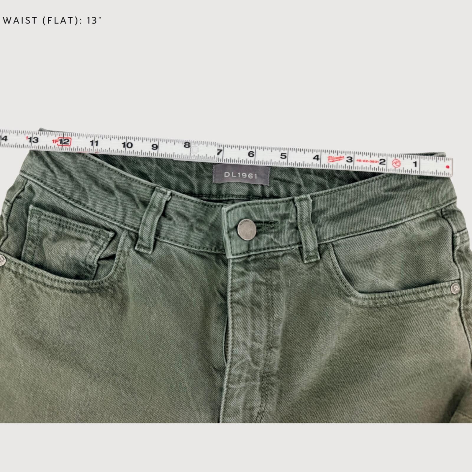 DL1961 DL1961 Hepburn Cropped High Rise Wide Leg Jeans - Olive, 25 Size 25" / US 0 / IT 36 - 6 Thumbnail