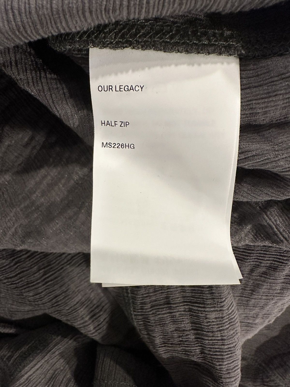 Our Legacy Our Legacy Gray Pleated Crinkle Half Zip Size 50 Size US M / EU 48-50 / 2 - 3 Thumbnail