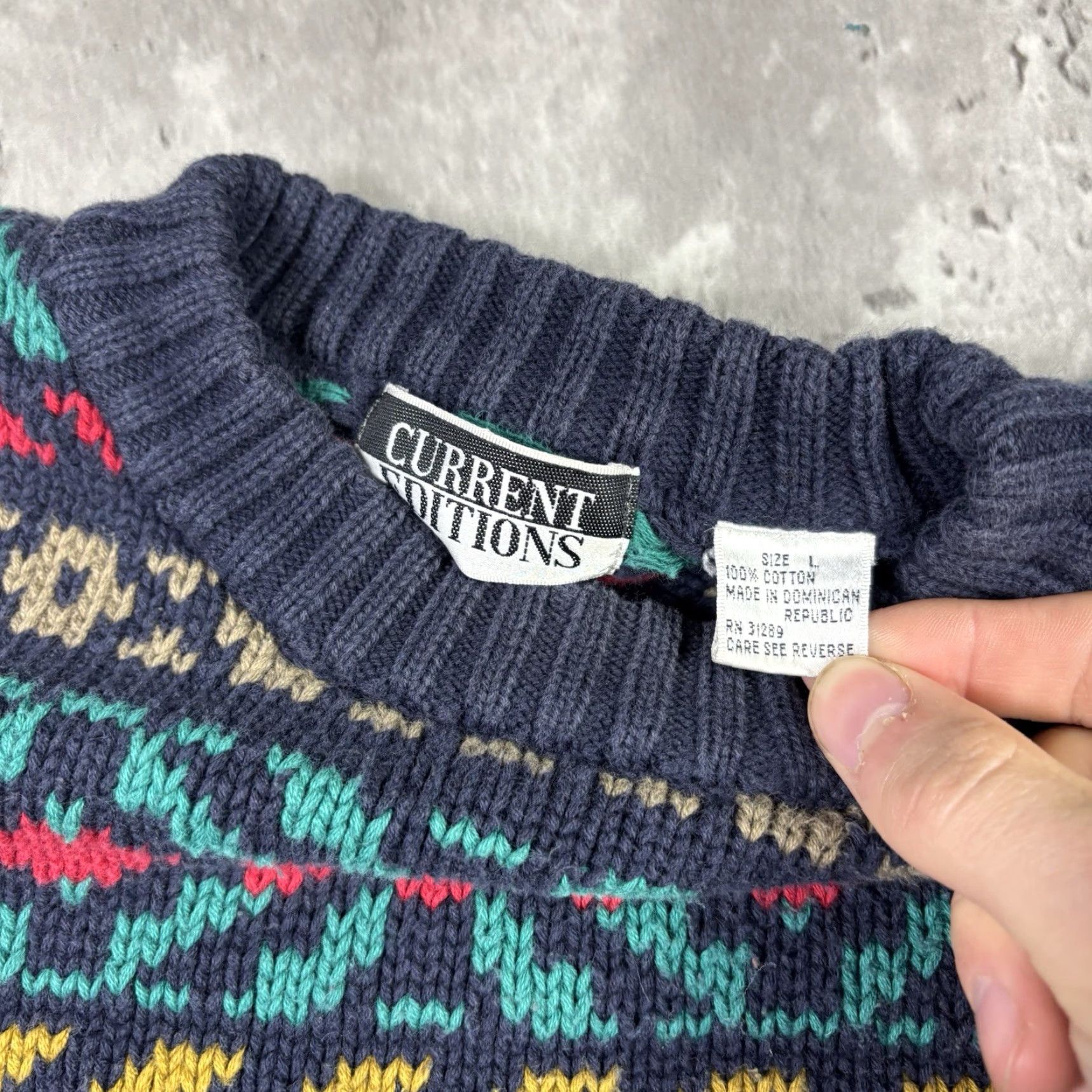 Vintage VINTAGE Current Edition Striped Cotton Pullover Knit Sweater Adult Large Men Crew Neck Size US L / EU 52-54 / 3 - 7 Thumbnail