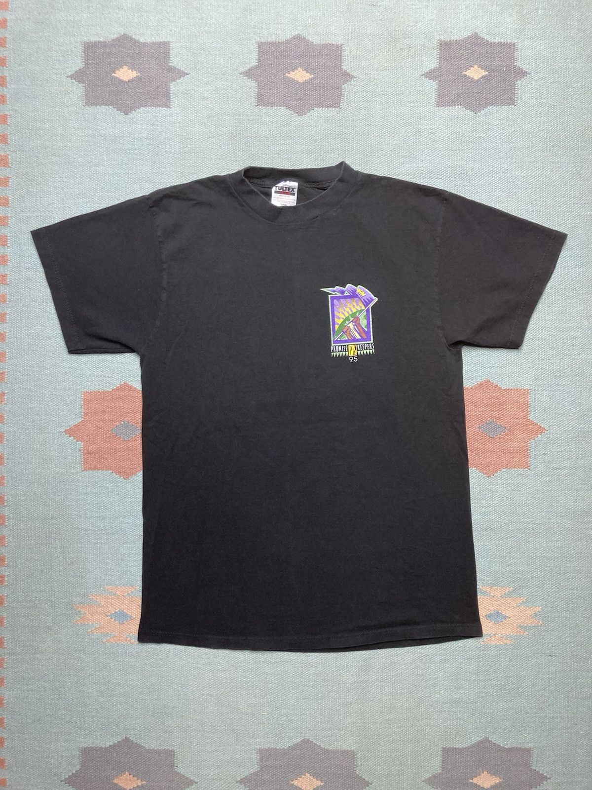 Tultex × Vintage t shirt promise keepers raise the standard religious Jesus L Size US L / EU 52-54 / 3 - 3 Thumbnail