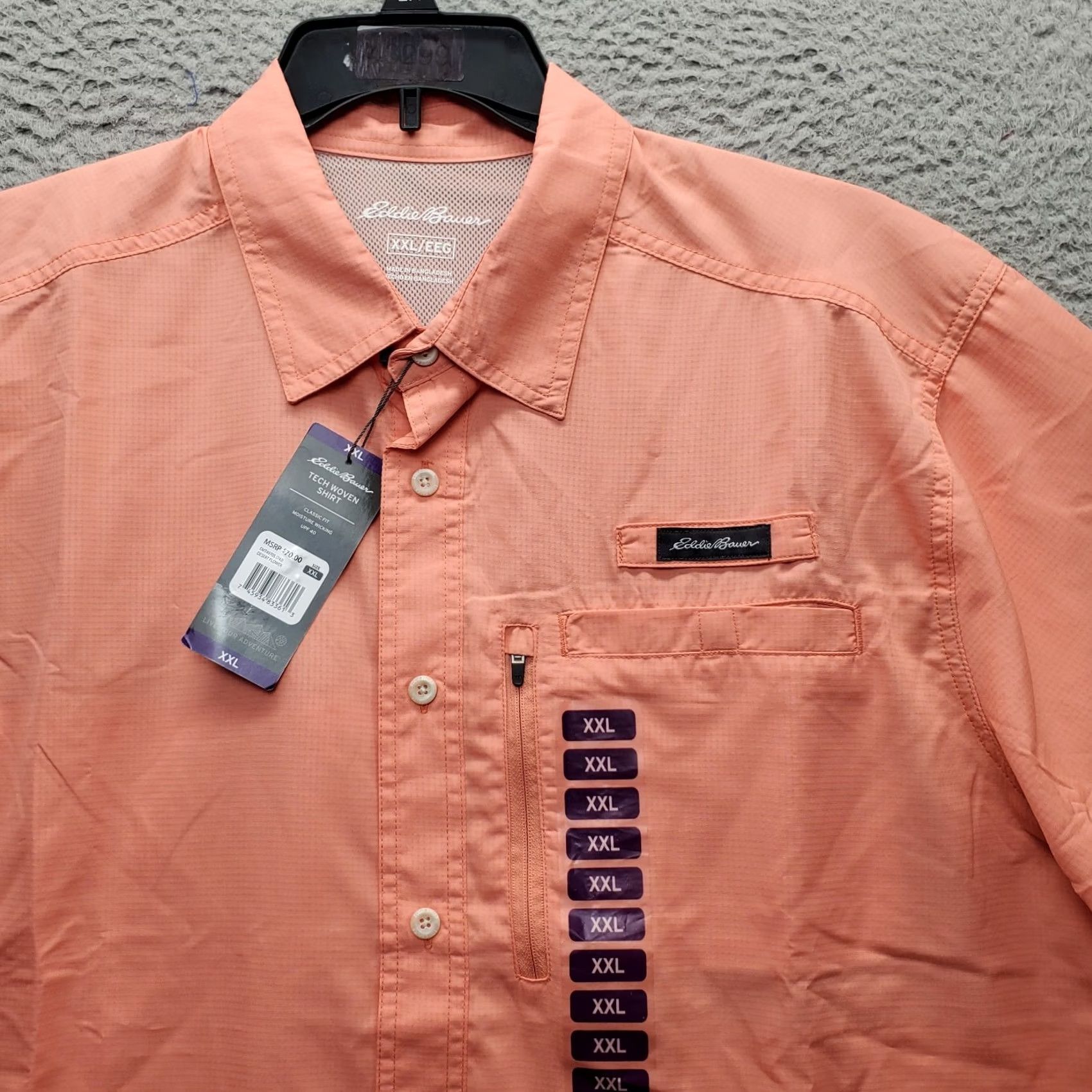 Eddie Bauer Eddie Bauer Mens Salmon Fishing Shirt XXL Woven Tech Button-Up Short Sleeve Casual Outdoor EMT4970S(74J) Size US XXL / EU 58 / 5 - 7 Thumbnail