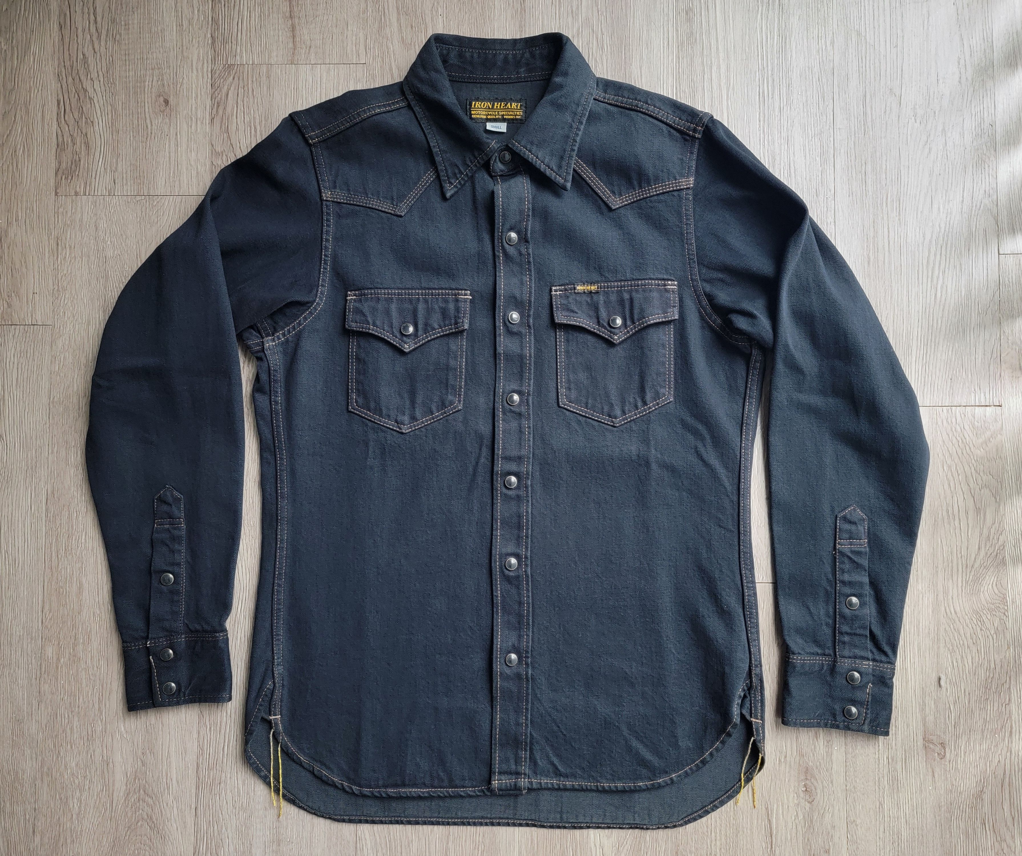 Iron Heart IRON HEART 12oz Selvedge Denim Overdyed Indigo Western Shirt