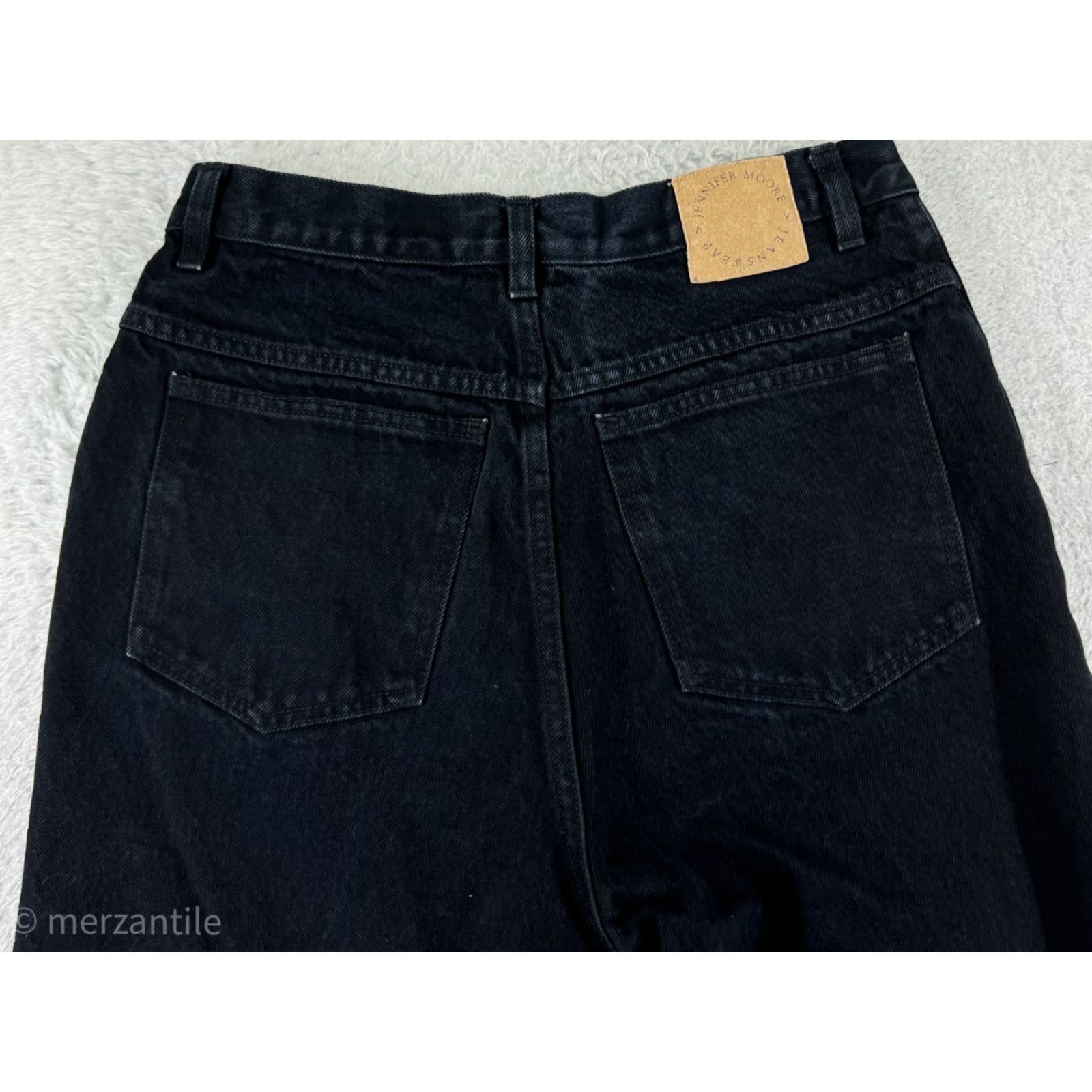 MooRER JENNIFER MOORE Jeans Womens 12 Black High Rise Straight 100% Cotton 5-Pocket Design Size 34" / US 12 / IT 48 - 3 Thumbnail