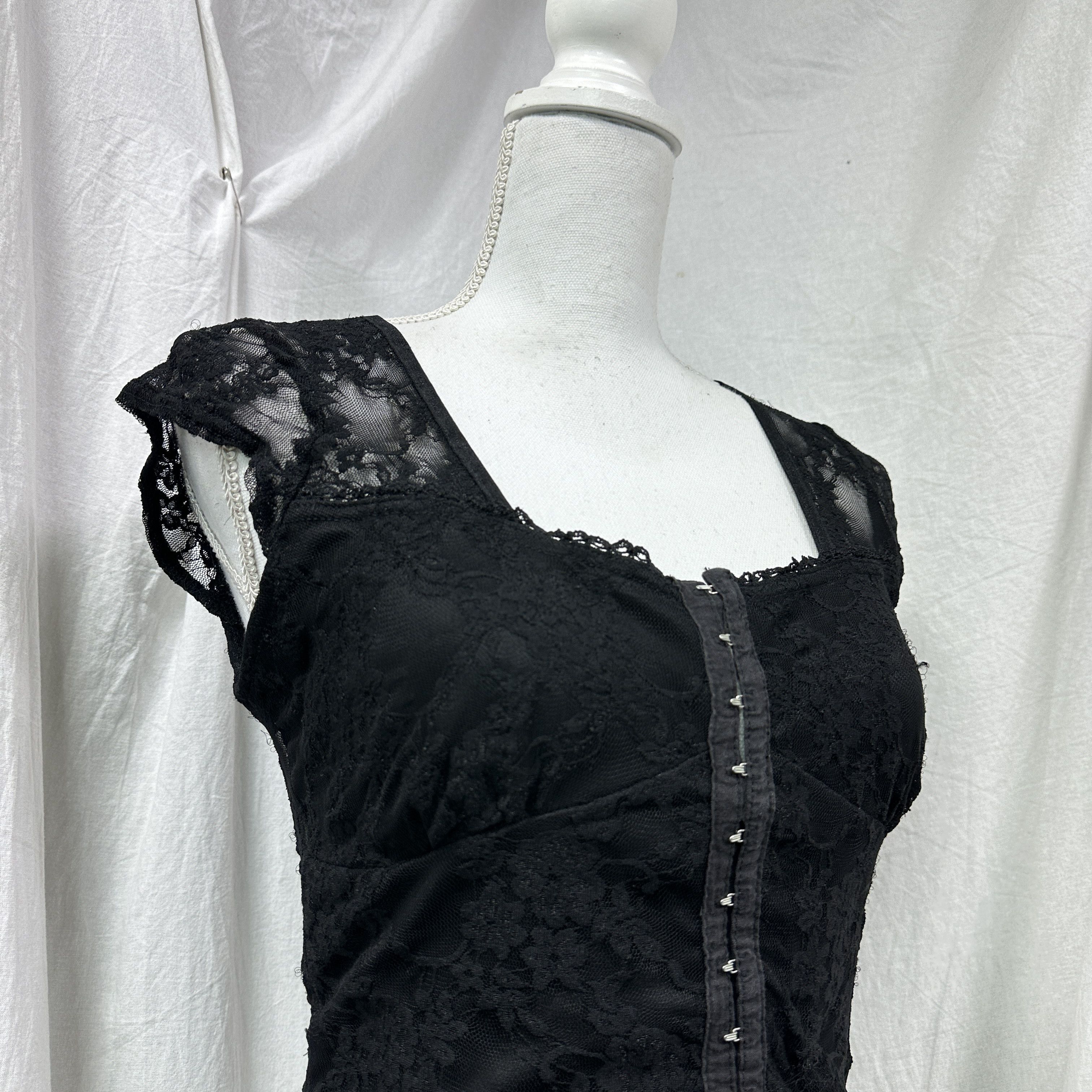 Vintage Vintage Avant Garde Sheer Lace Corset Top Y2K Size S / US 4 / IT 40 - 5 Thumbnail