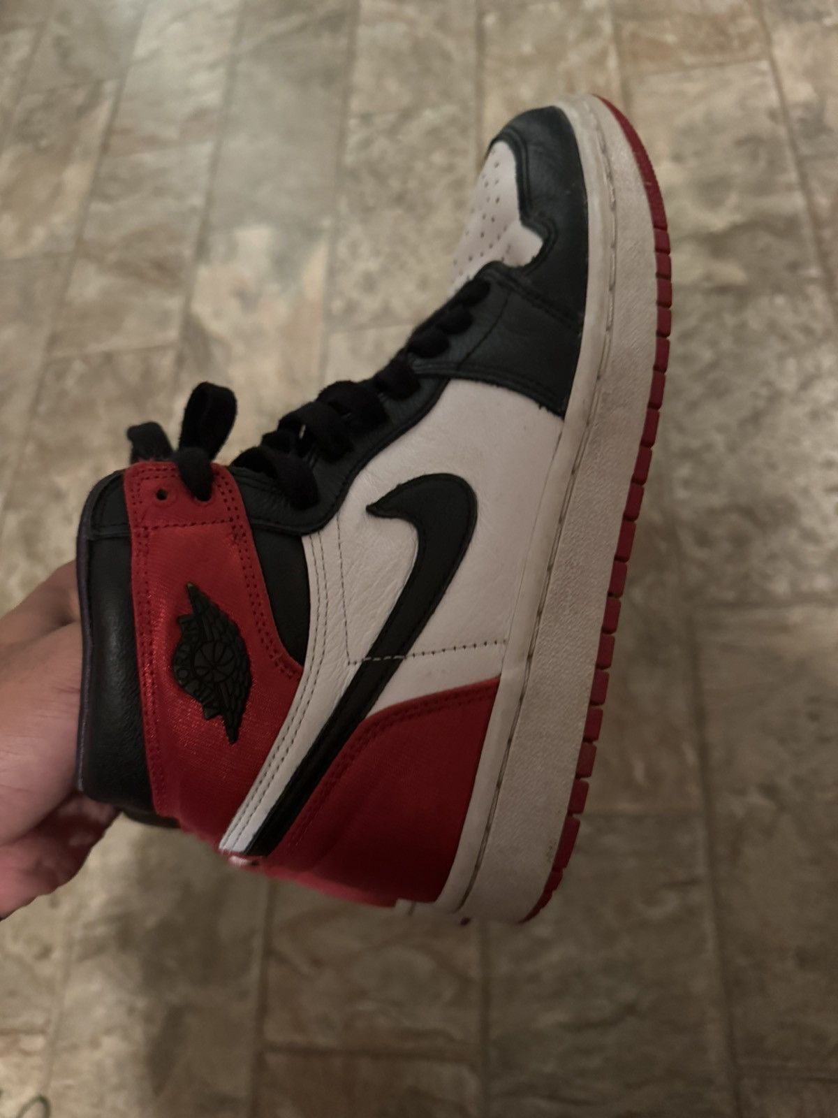 Jordan Brand Air Jordan 1 Satin Black Toe Size US 7.5 / EU 40-41 - 5 Thumbnail