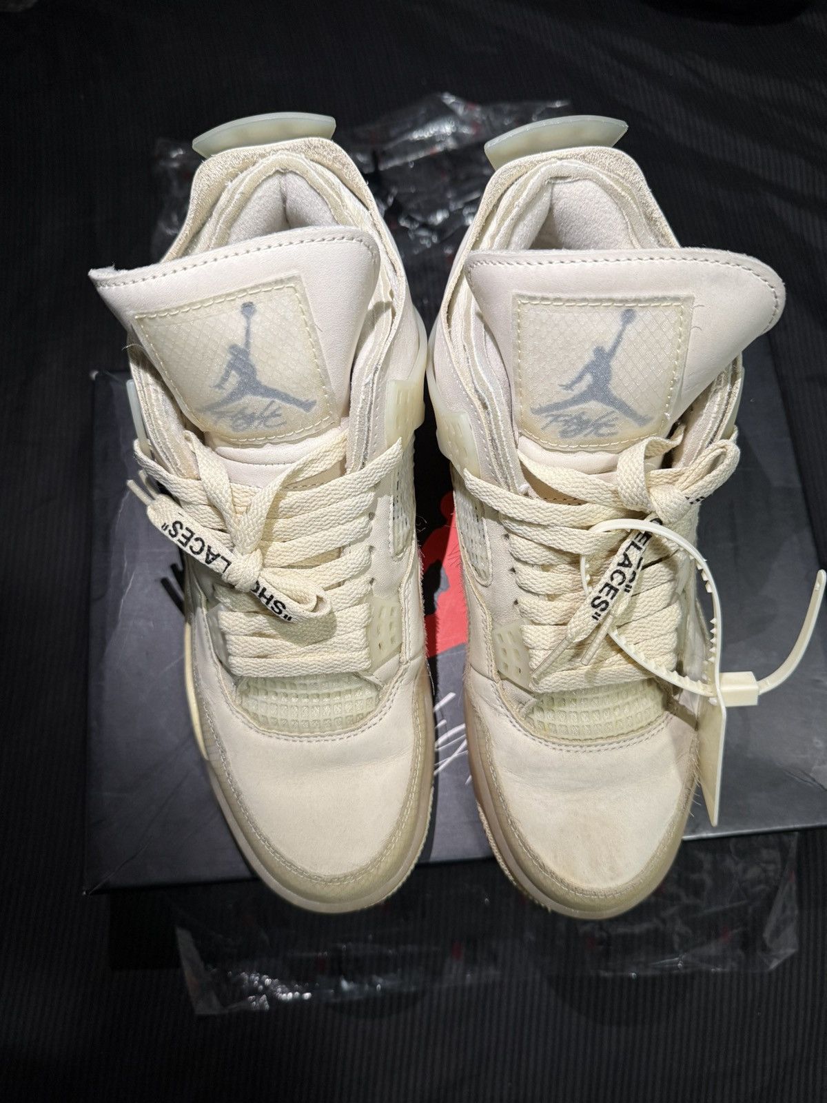 Jordan Brand × Off-White Air Jordan 4 Retro Off-White Sail Size US 9.5 / EU 42-43 - 12 Thumbnail