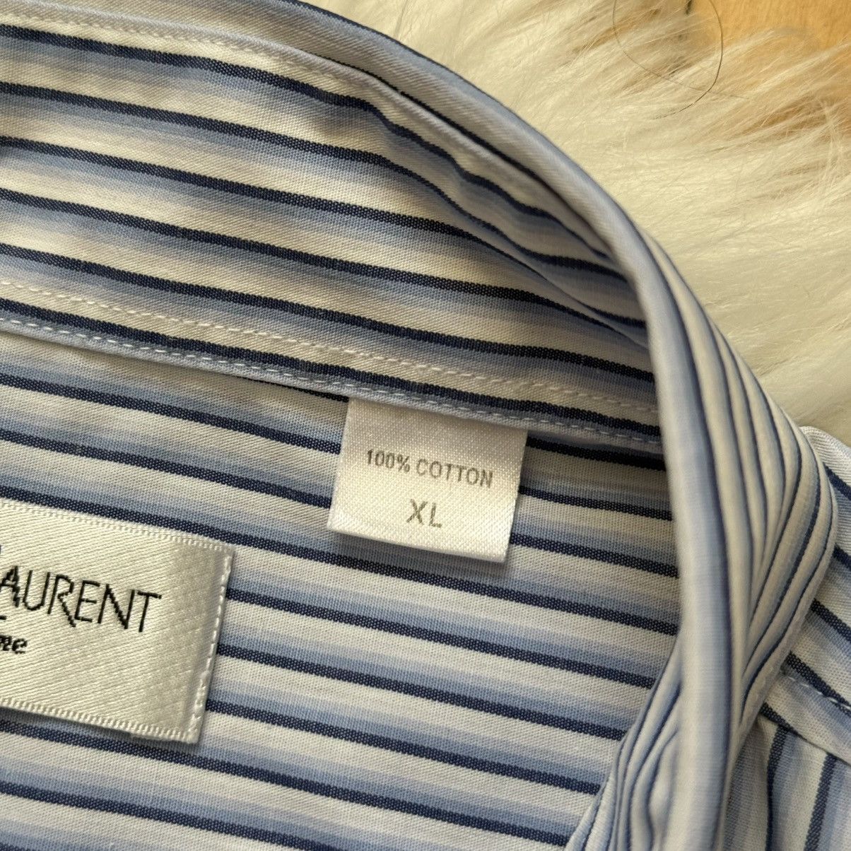 Yves Saint Laurent 📌 Yves Saint Laurent Crosses YSL Striped Shirt Summer Size US XL / EU 56 / 4 - 6 Thumbnail