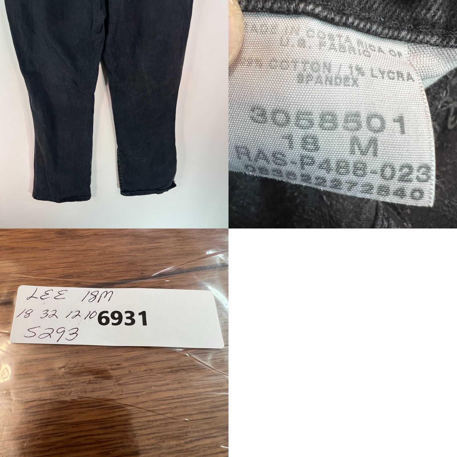 Lee Lee Womens Flat Front High Rise Casual Black Denim Straight Leg Jeans Size 18M Size 40" / US 18 - 8 Thumbnail