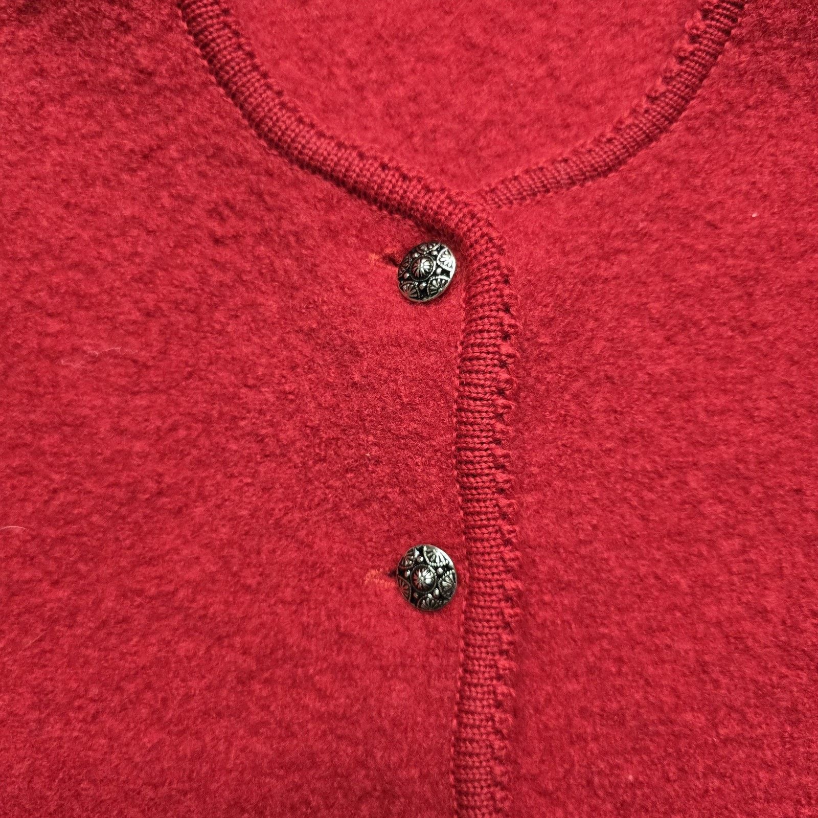 Vintage Vintage Nell Flowers 10 Wool Scallop Hem Boiled Wool Jacket Size L / US 10 / IT 46 - 2 Thumbnail