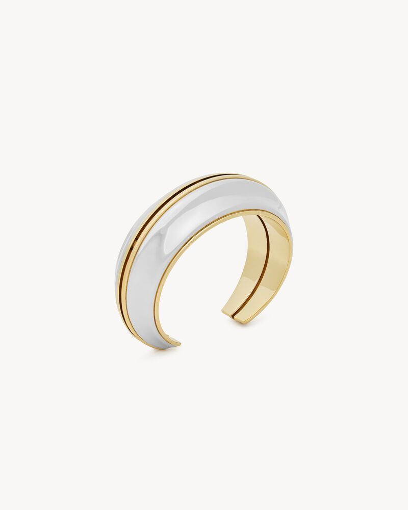 Saint Laurent Paris o1s1wg110126 788127 Size: OS / Split Dome Cuff Bracelet Size ONE SIZE - 1 Thumbnail