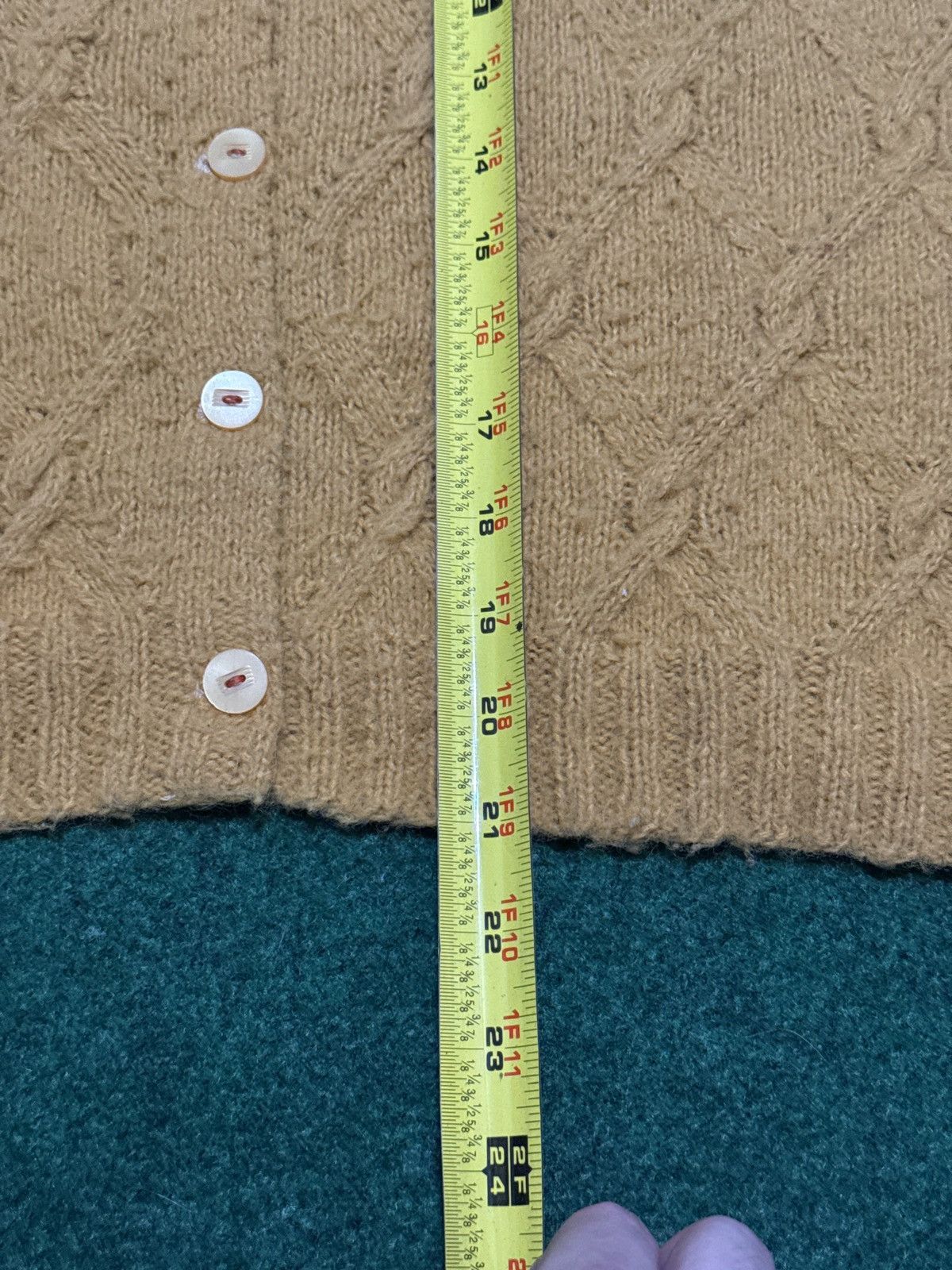 Vintage True Vintage 50s Yellow Knit Cat Eye 21x21 Yellow Sweater Size XS / US 0-2 / IT 36-38 - 7 Thumbnail
