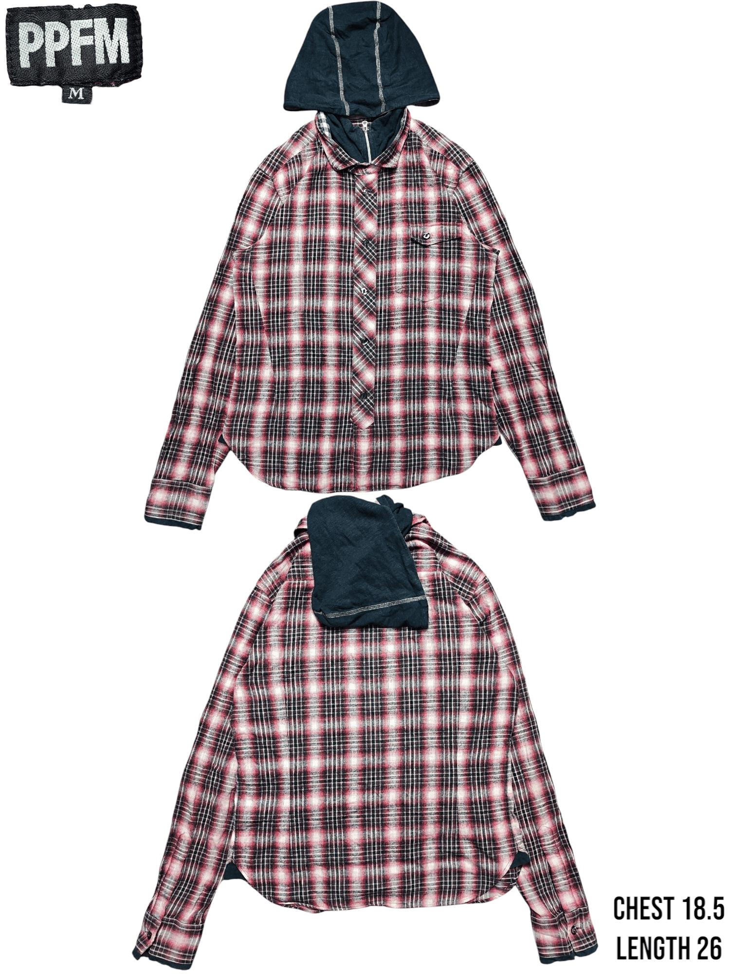 PPFM PPFM Double Layered Flannel Hoodie/Shirt Size US M / EU 48-50 / 2 - 1 Thumbnail